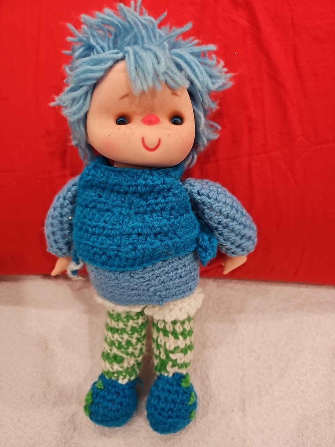Vintage Tutti Frutti Crochet Dolls Blue And Green