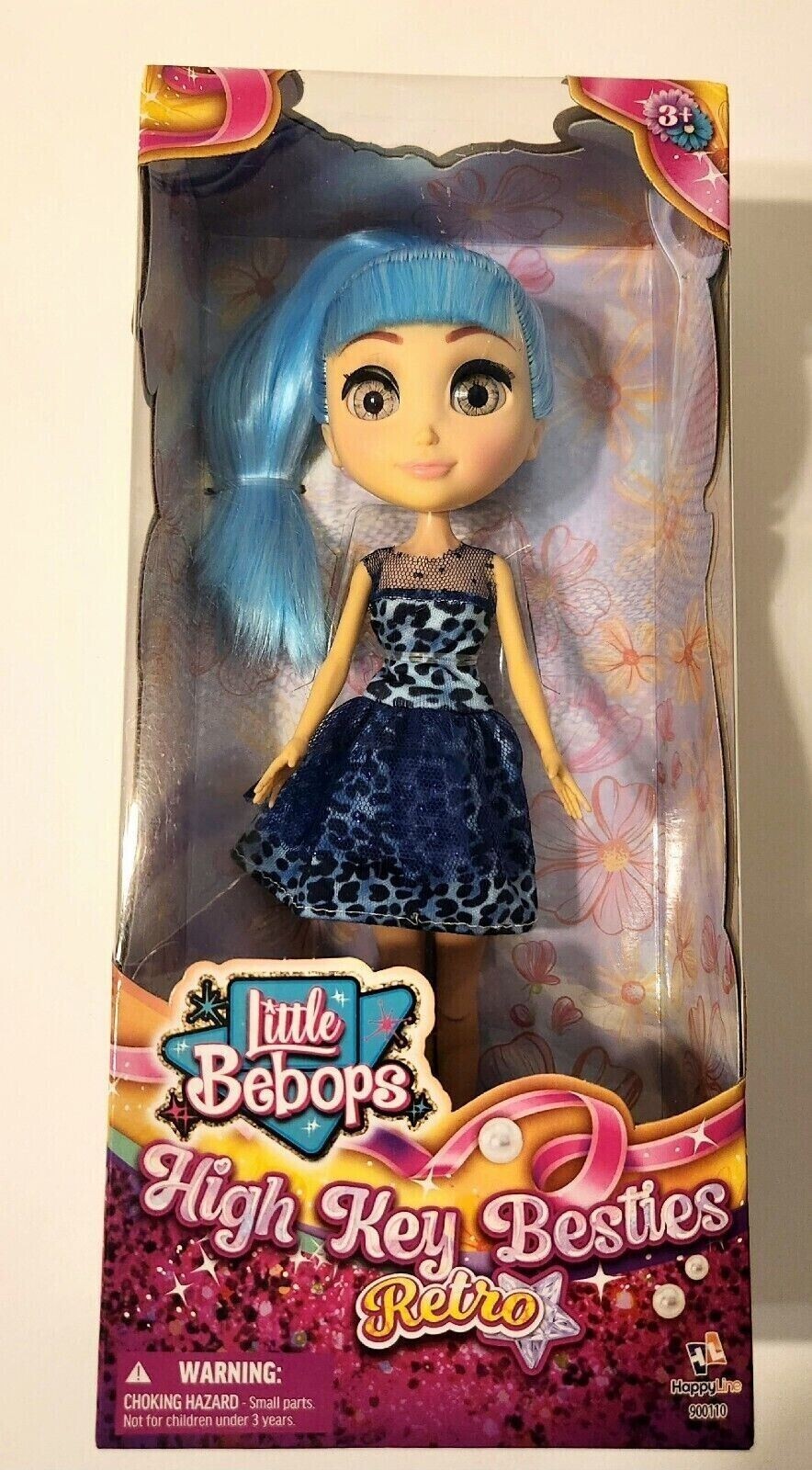 Little Bebops High Key Besties Retro 10 inch Doll! Blue Hair! Big Brown Eyes!