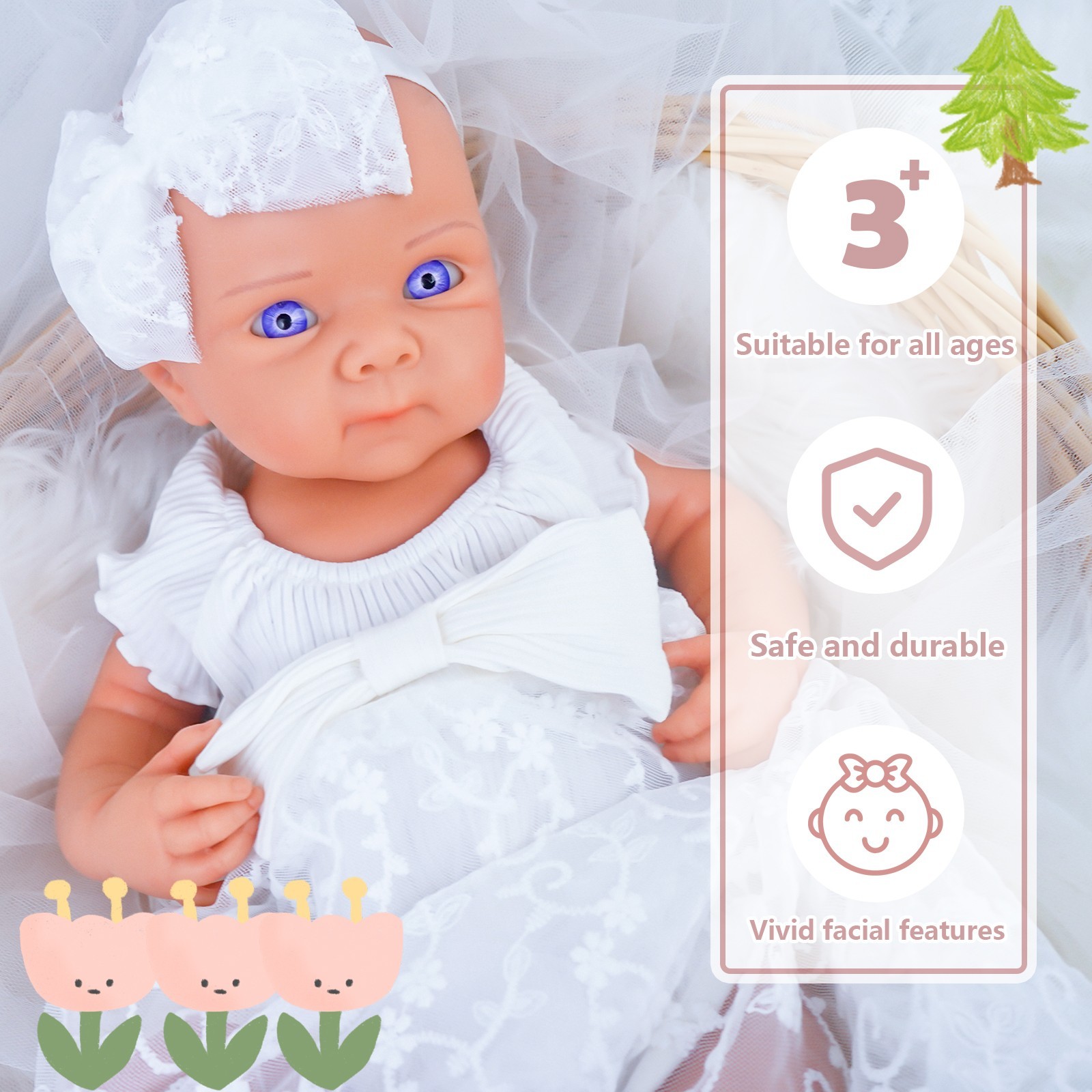 20.1” solid silicone doll silicone reborn doll silicone girl doll toys gifts