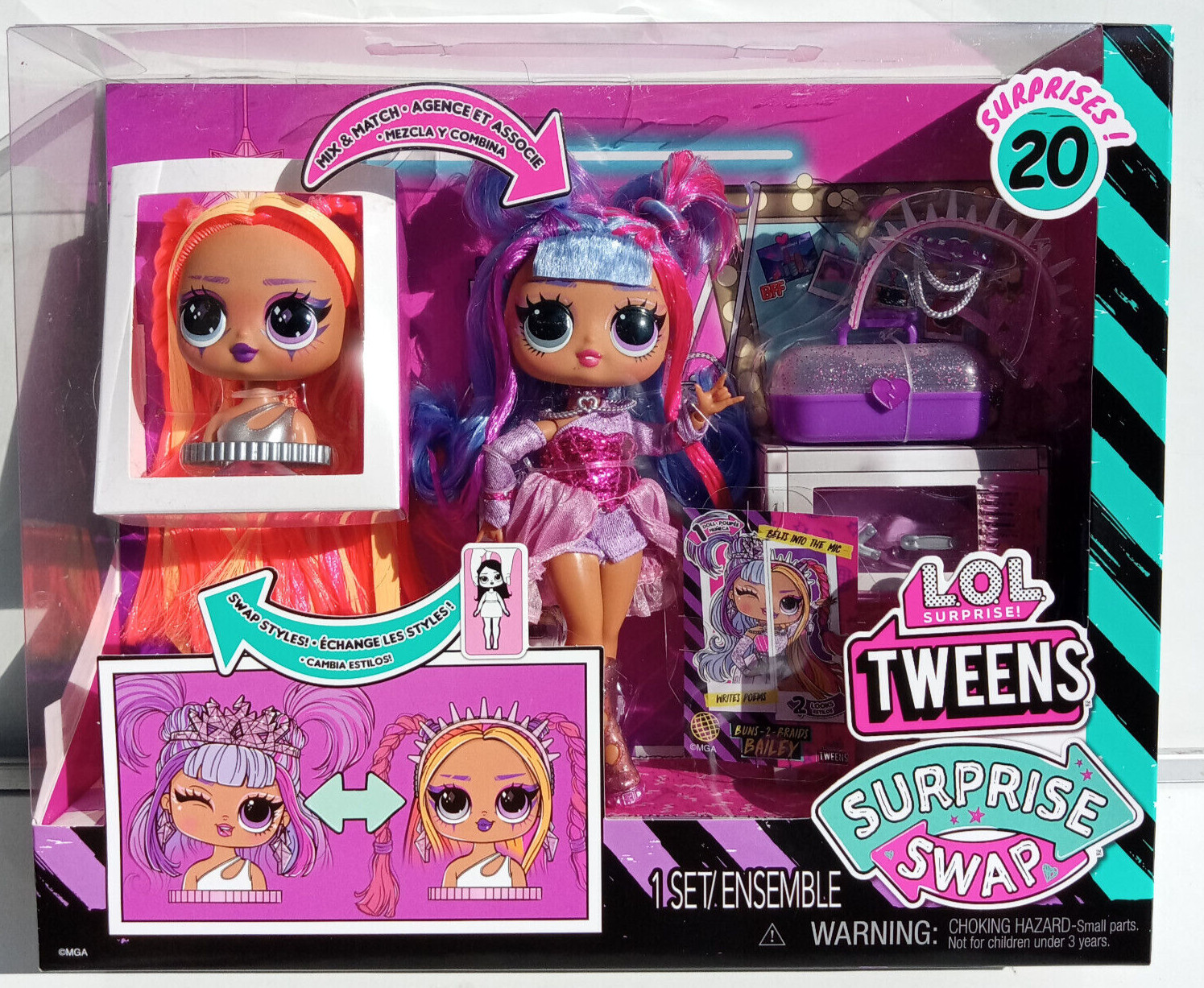 LOL Surprise Tweens Surprise Swap Fashion Doll Buns-2-Braids Bailey