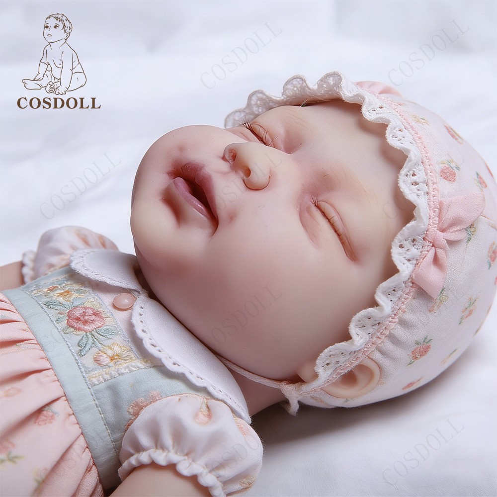 45cm Full Body Silicone Reborn Baby Dolls 6.16lbs Sleeping Newborn Baby #Girl