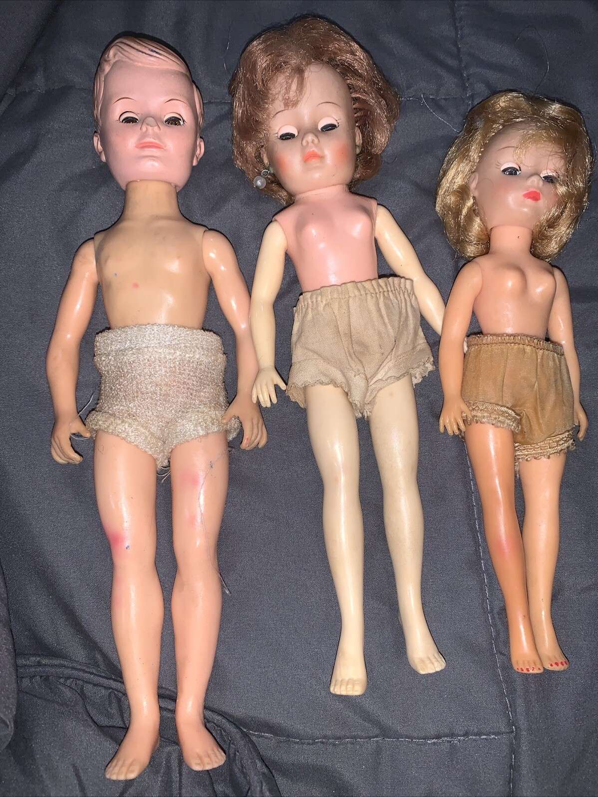 1 Vintage Uneeda Boy Doll And 2 Girl Dolls Opening Closing Eyes