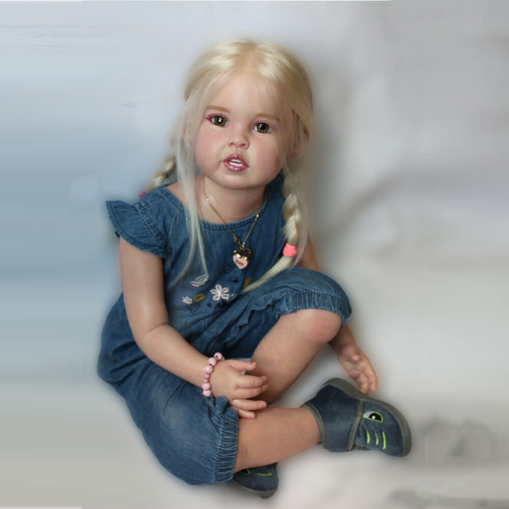 30″ Reborn Doll Cute Baby Girl Doll Already Assembled Doll with Rooted Hair Gift