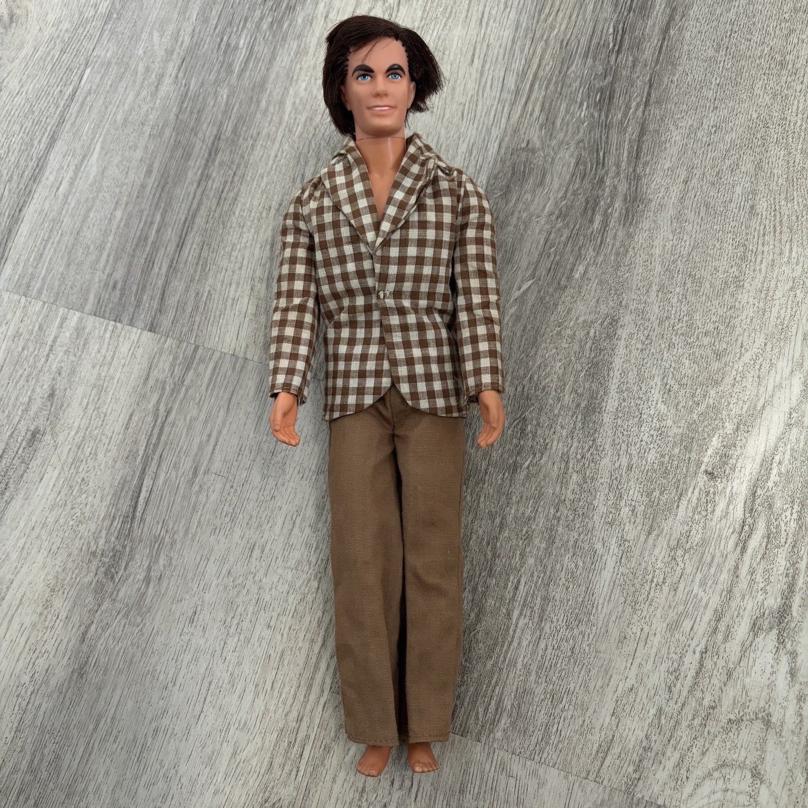 Vintage Mod Hair Ken Doll 1973 Mattel Rooted Hair Original Outfit Checker Blazer