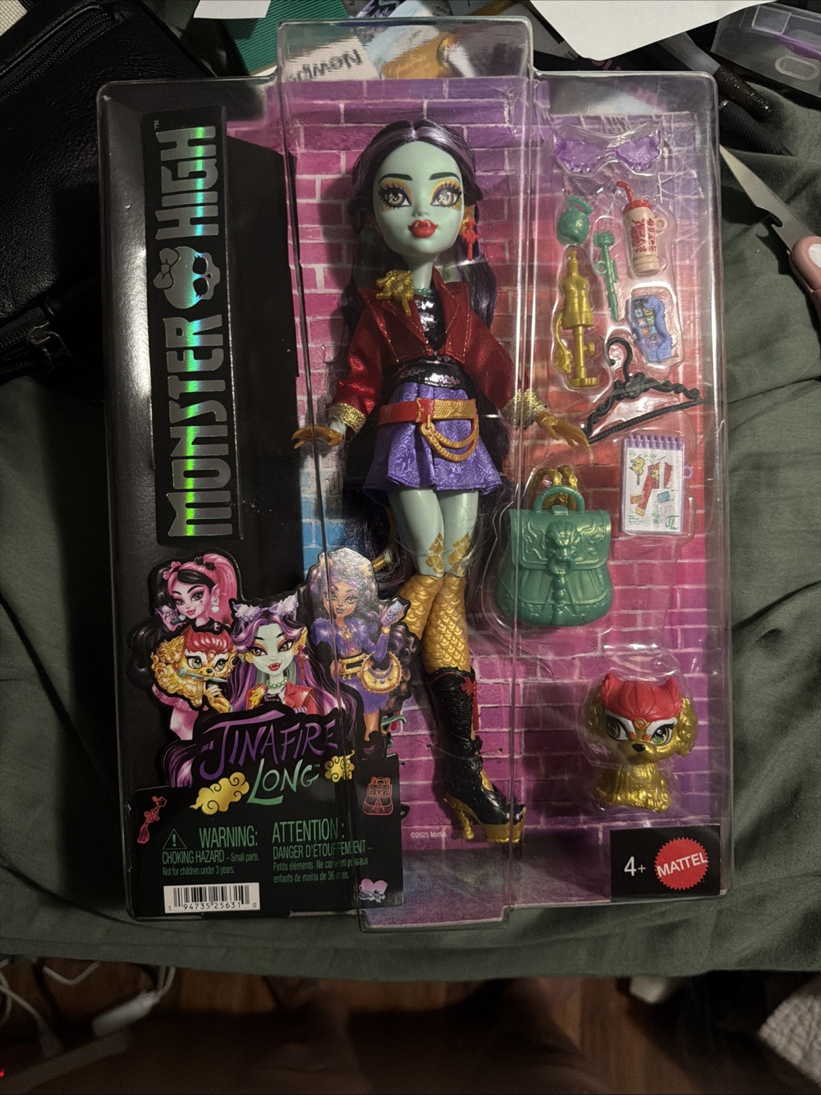 2024 Monster High G3 Jinafire Long Fashion Doll w/ Pet Cloudy