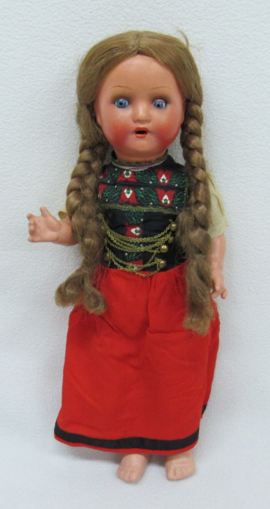 Antique German Composition Doll Marked 42 Glass Sleep Eyes