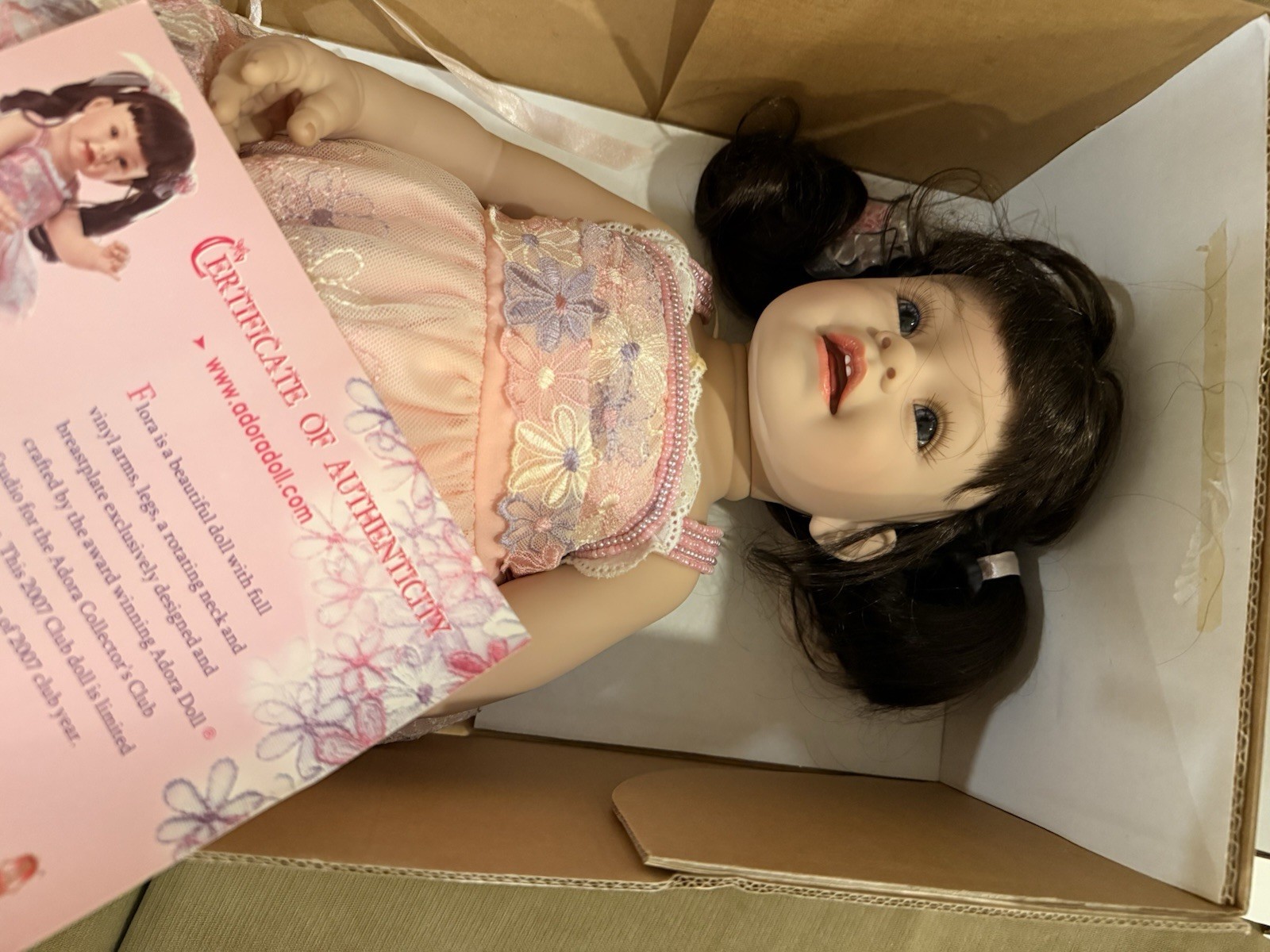 Adora Collector’s Club Flora 20in Vinyl Doll 2007 Limited Edition Rotating Neck
