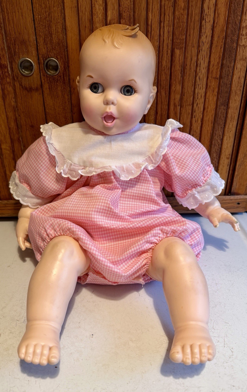 1970s Gerber Baby Doll 17″ Eyes Move, Gerber Products Atlanta Novelty T.M.