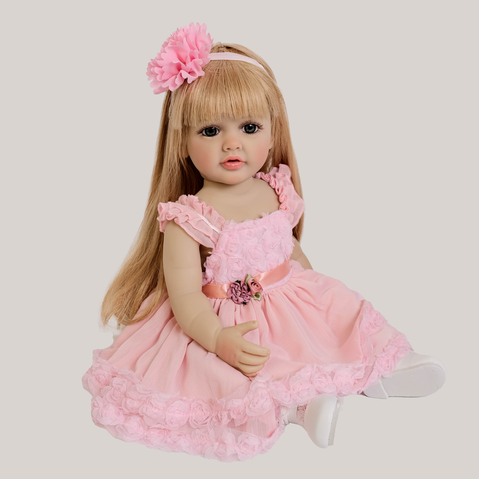 Reborn Baby Girl Dolls 22in Full Body Silicone Vinyl Realistic Baby Doll Toddler