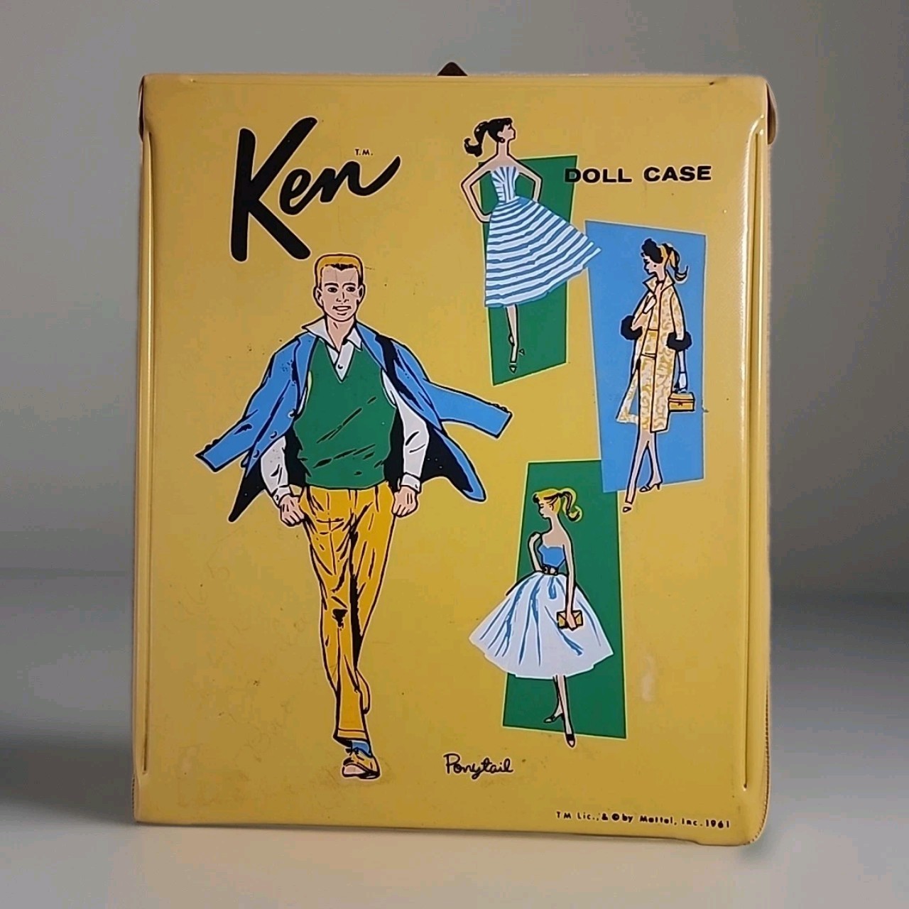 1960 Ken Doll With Yellow Case, Several Outfits And Accessories