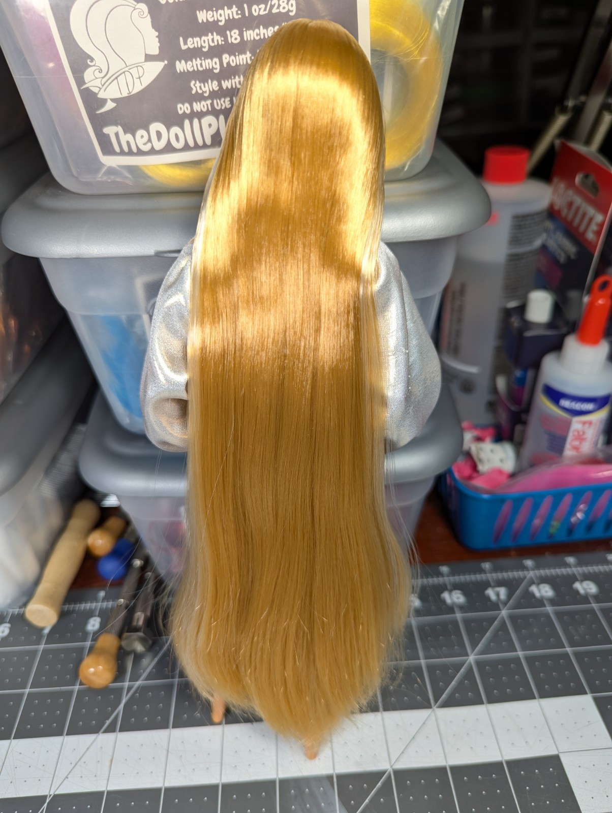 OOAK Reroot You Create Barbie Basics Kit 1 Reed Golden Blonde Nylon Hair MTM