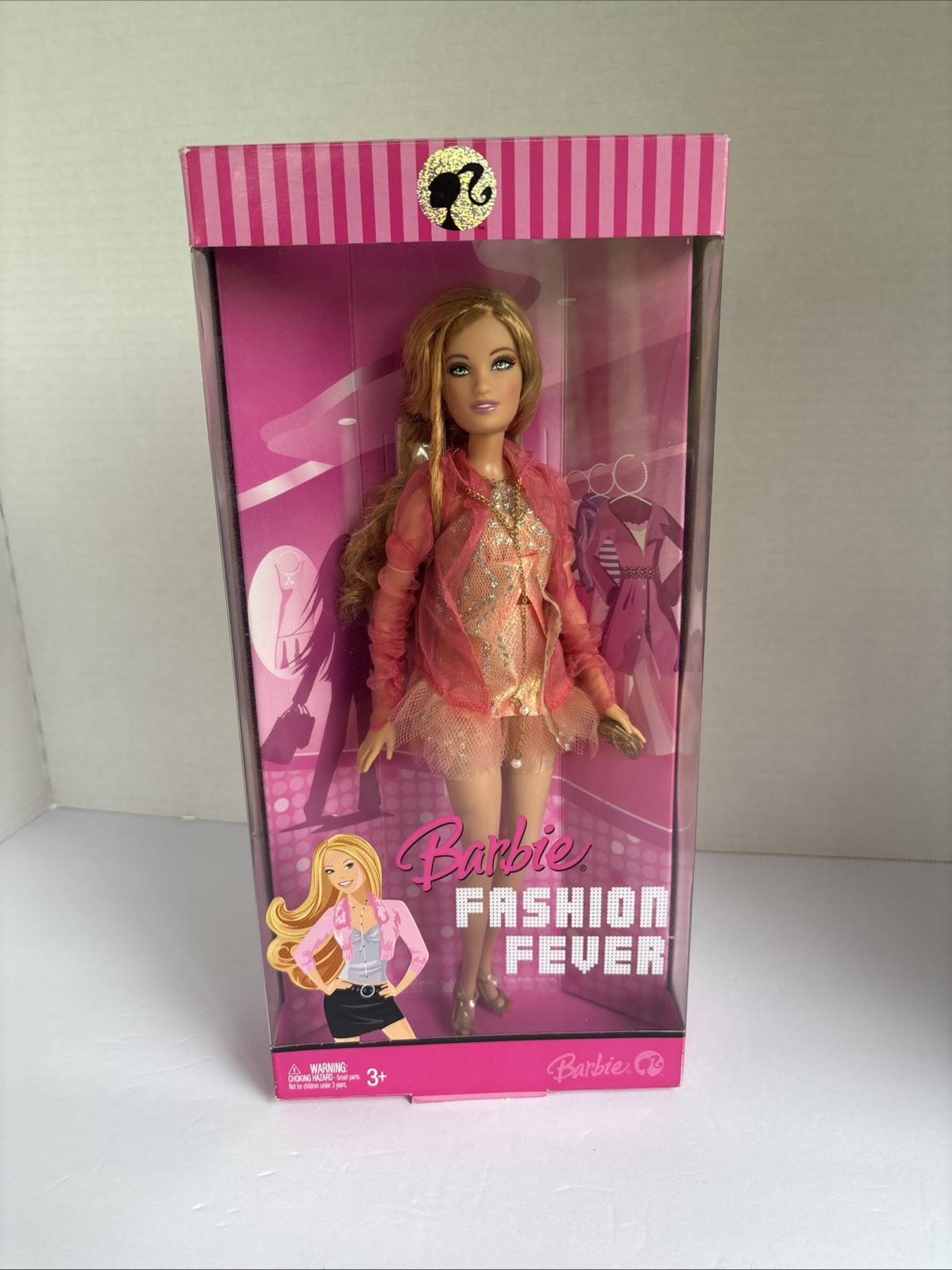 Barbie Fashion Fever Summer Doll 2007 Pink Gold Outfit Mattel L3329 K8411 NIB