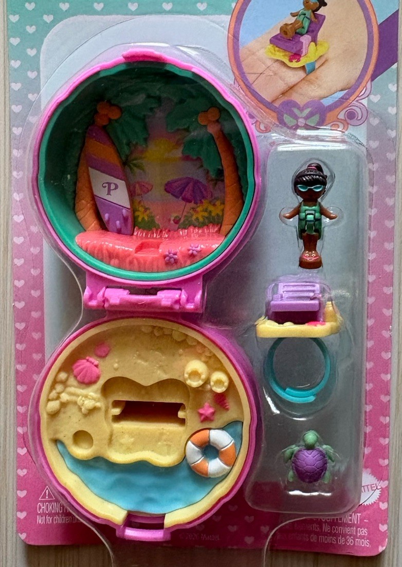Polly Pocket Keepsake Sand & Surf Ring and Case NEW