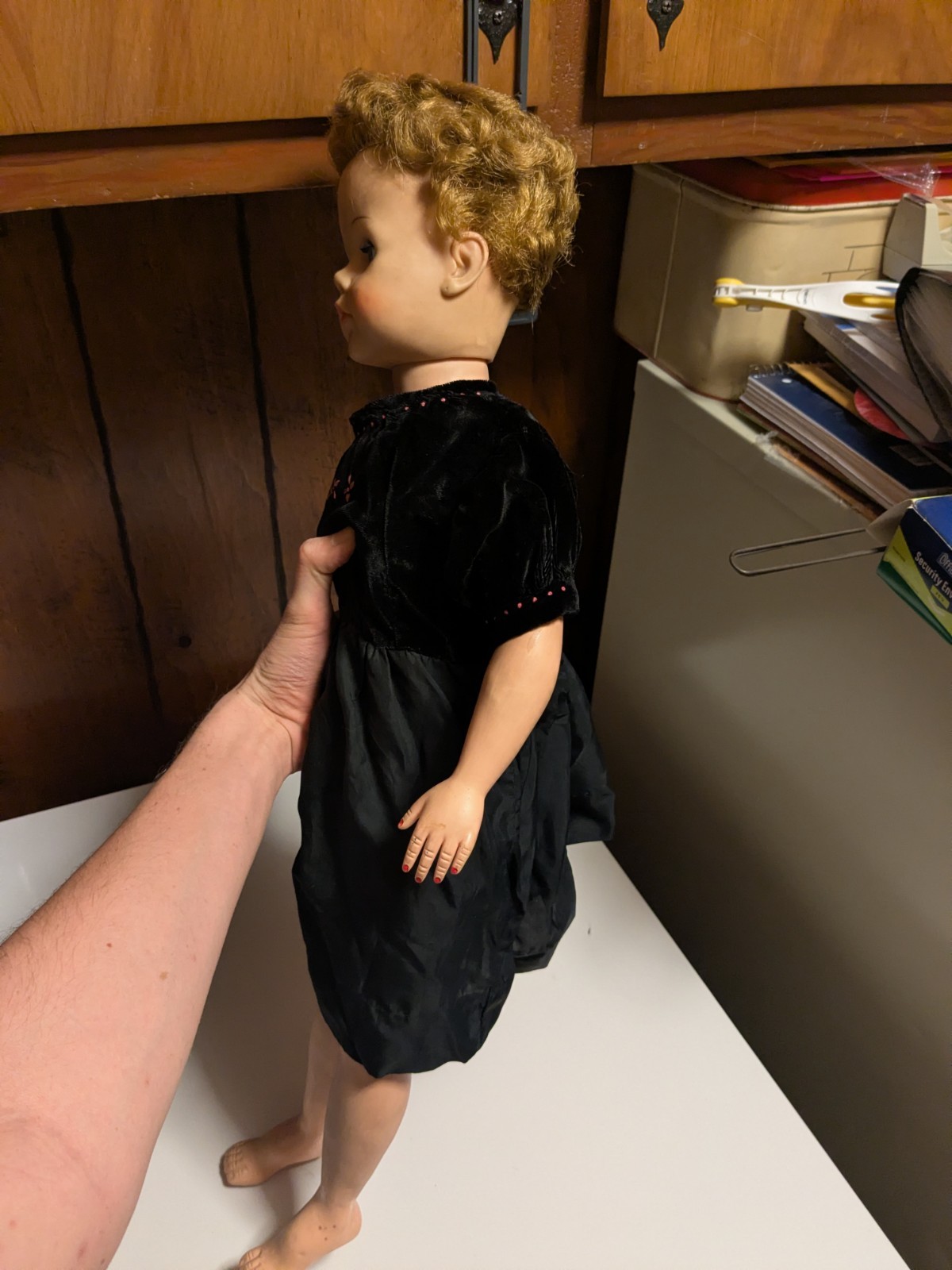 Vintage 1950’s A-E Allied Eastern Rubber Vinyl Fashion Type Doll 28” jio