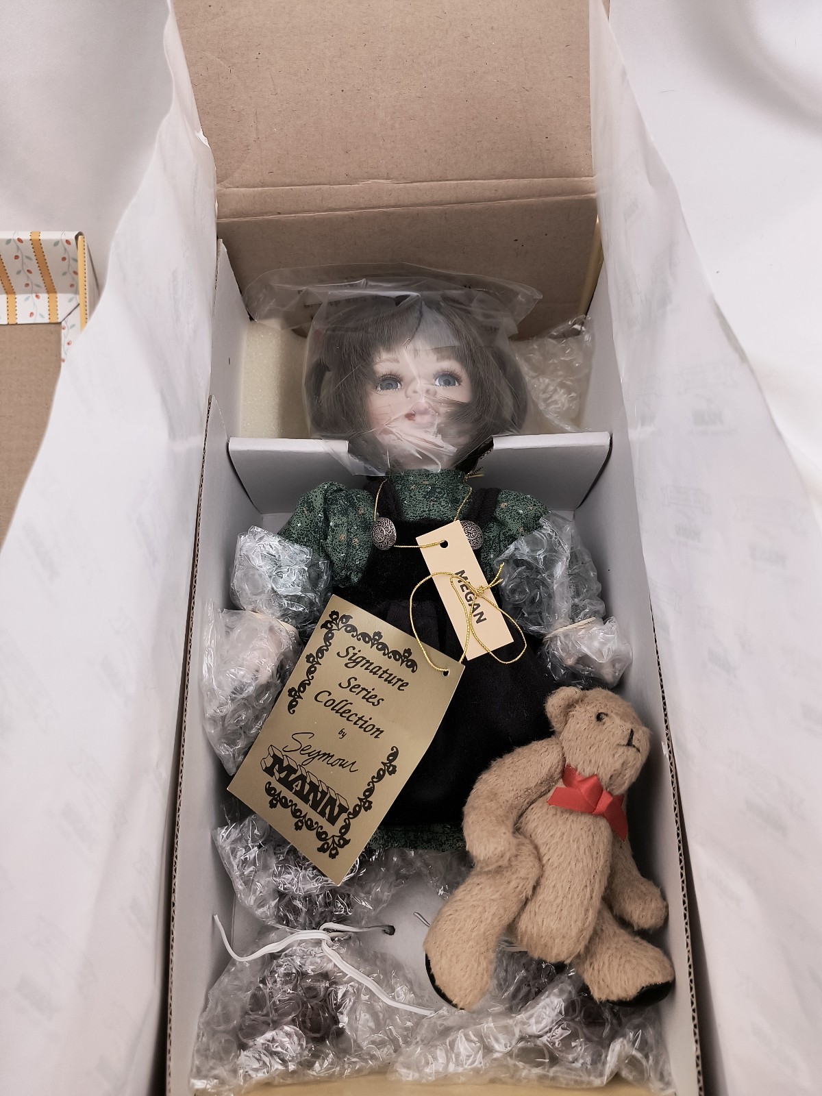 Seymour Mann Connoisseur Collection Porcelain Doll Megan & Bear