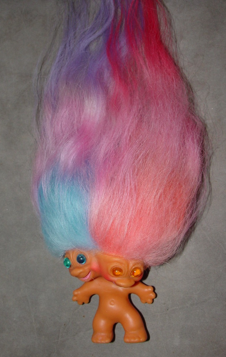 Vtg Troll Doll 3″ Two Headed Makeover maded in Hong Kong