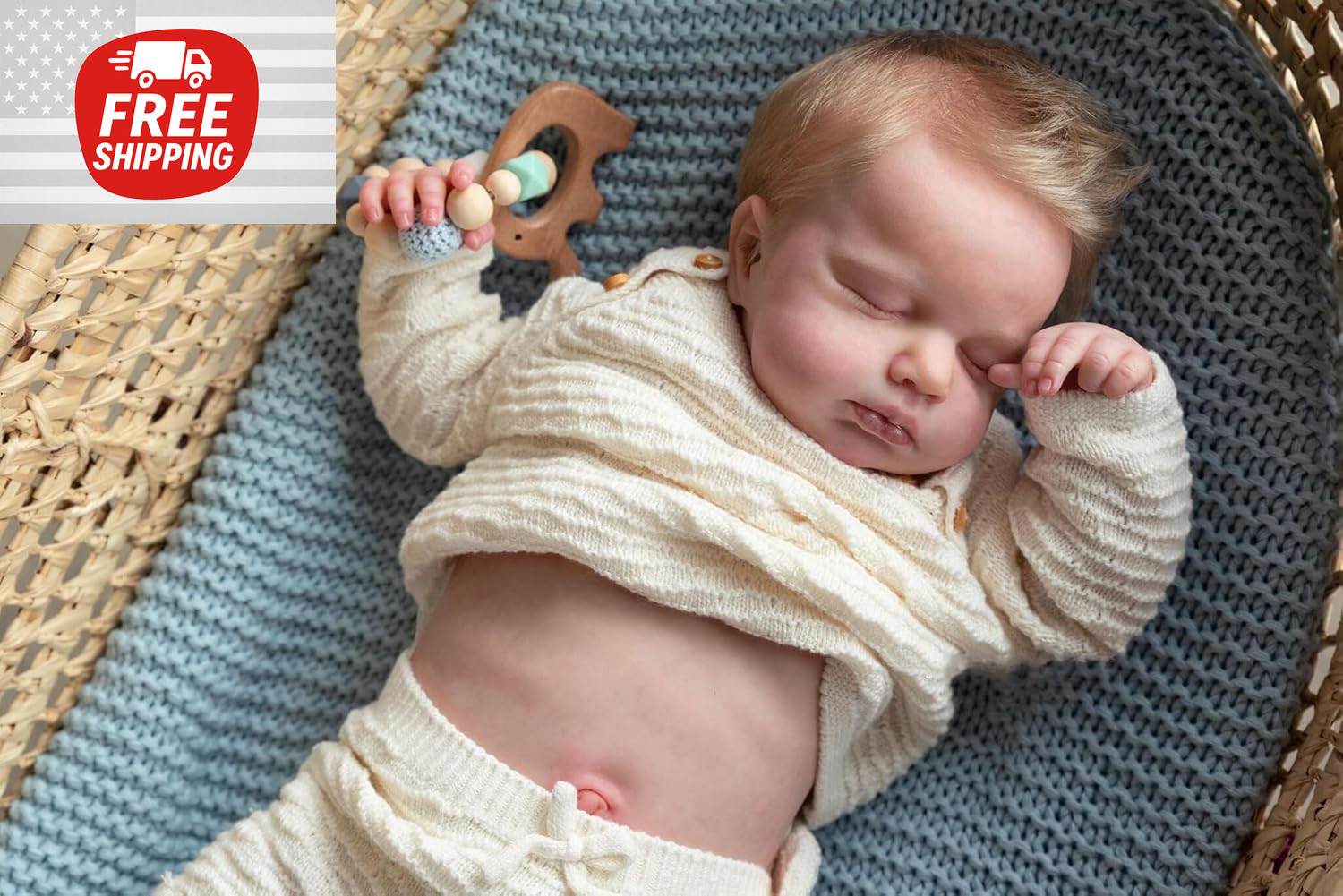 Lifelike Reborn Baby Dolls Boy 19 Inch Full Body Silicone Realistic Newborn Baby