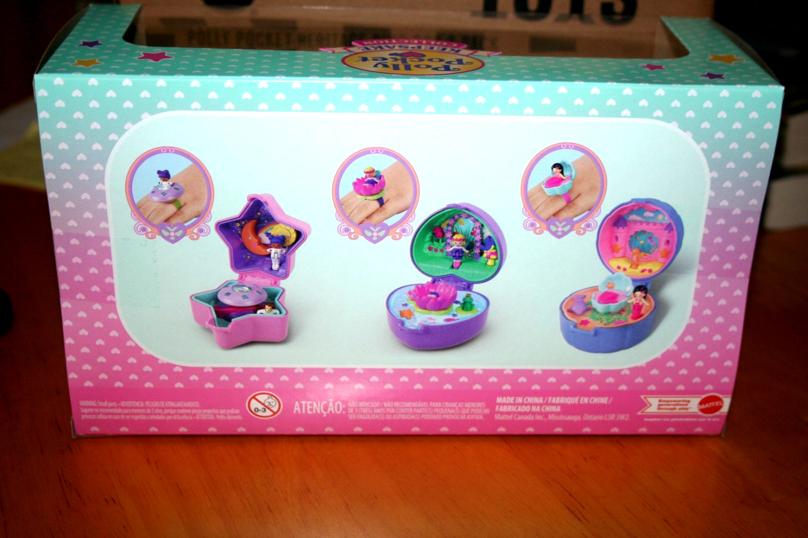 Polly Pocket Keepsake Collection Heritage Ring Box 3 Pack-New in Box w/Shipper