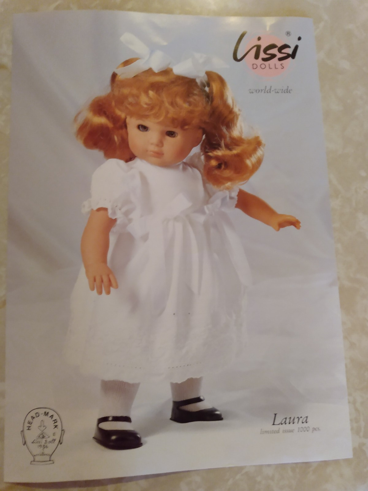 Vintage Lissi Doll LAURA Strawberry Blonde 18″ W/Her Doll West Germany 1992 COA