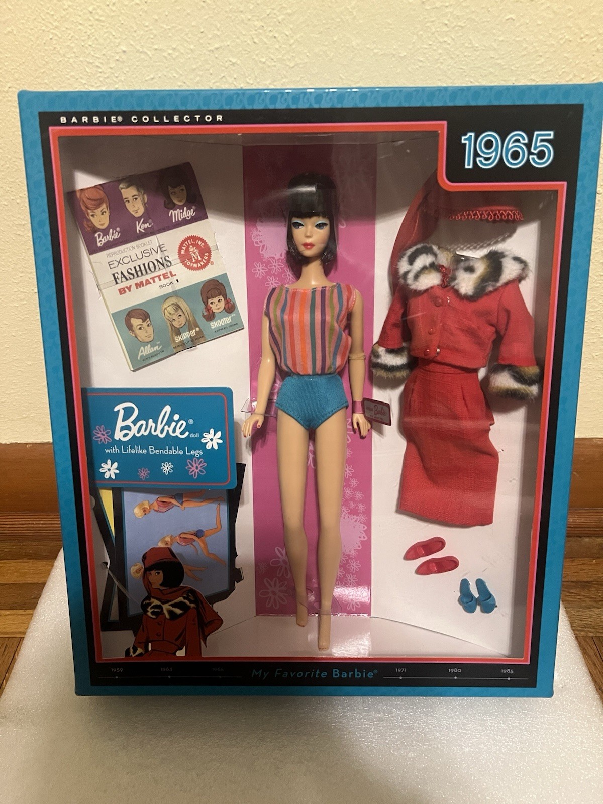 1965 MY FAVORITE BARBIE BENDABLE LEGS DOLL 2009 VINTAGE REPRO MATTEL T2147
