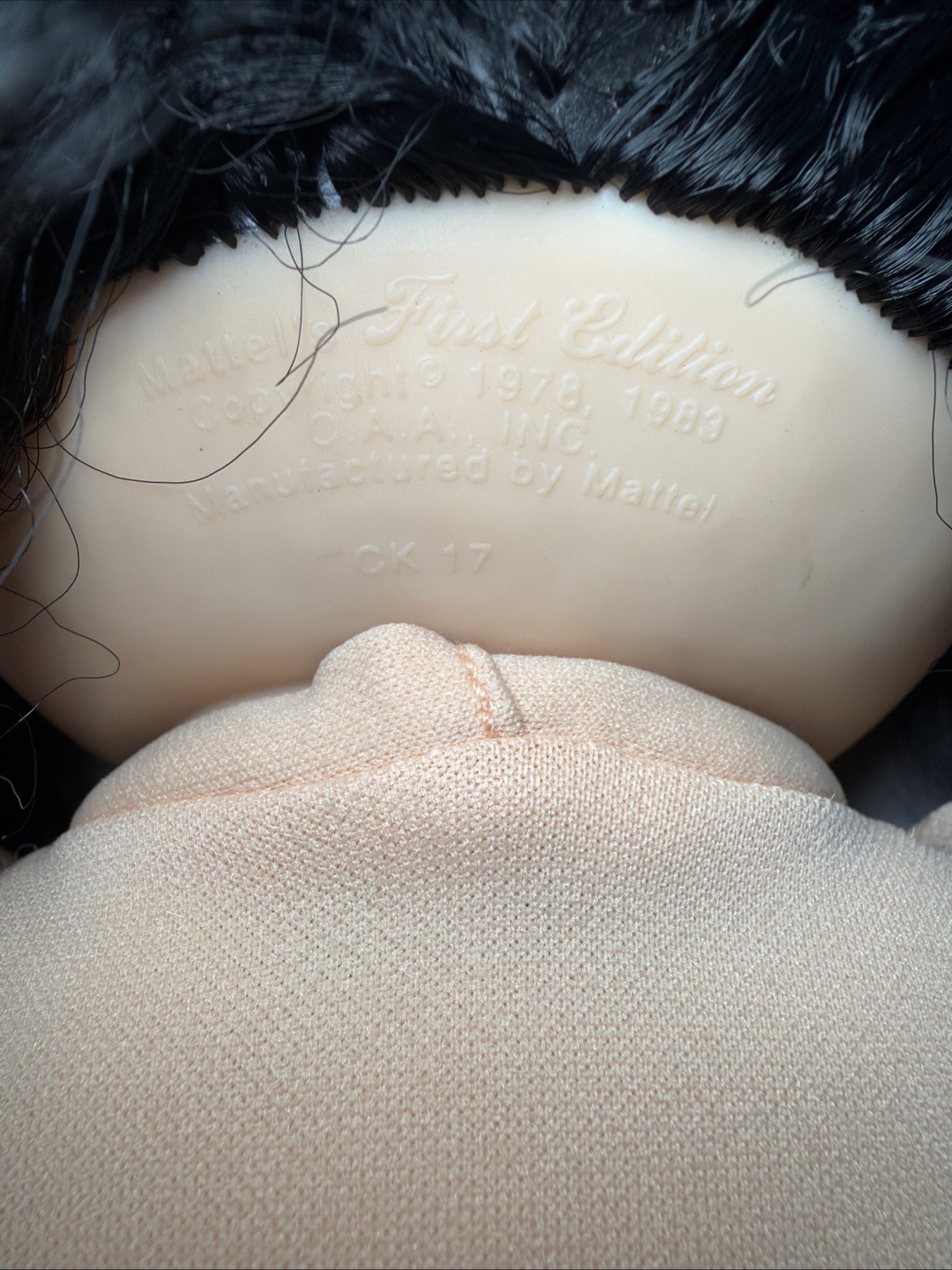 Cabbage Patch Braided Corn Silk Black Hair Blue Eyes 1995 Vintage Girl Doll