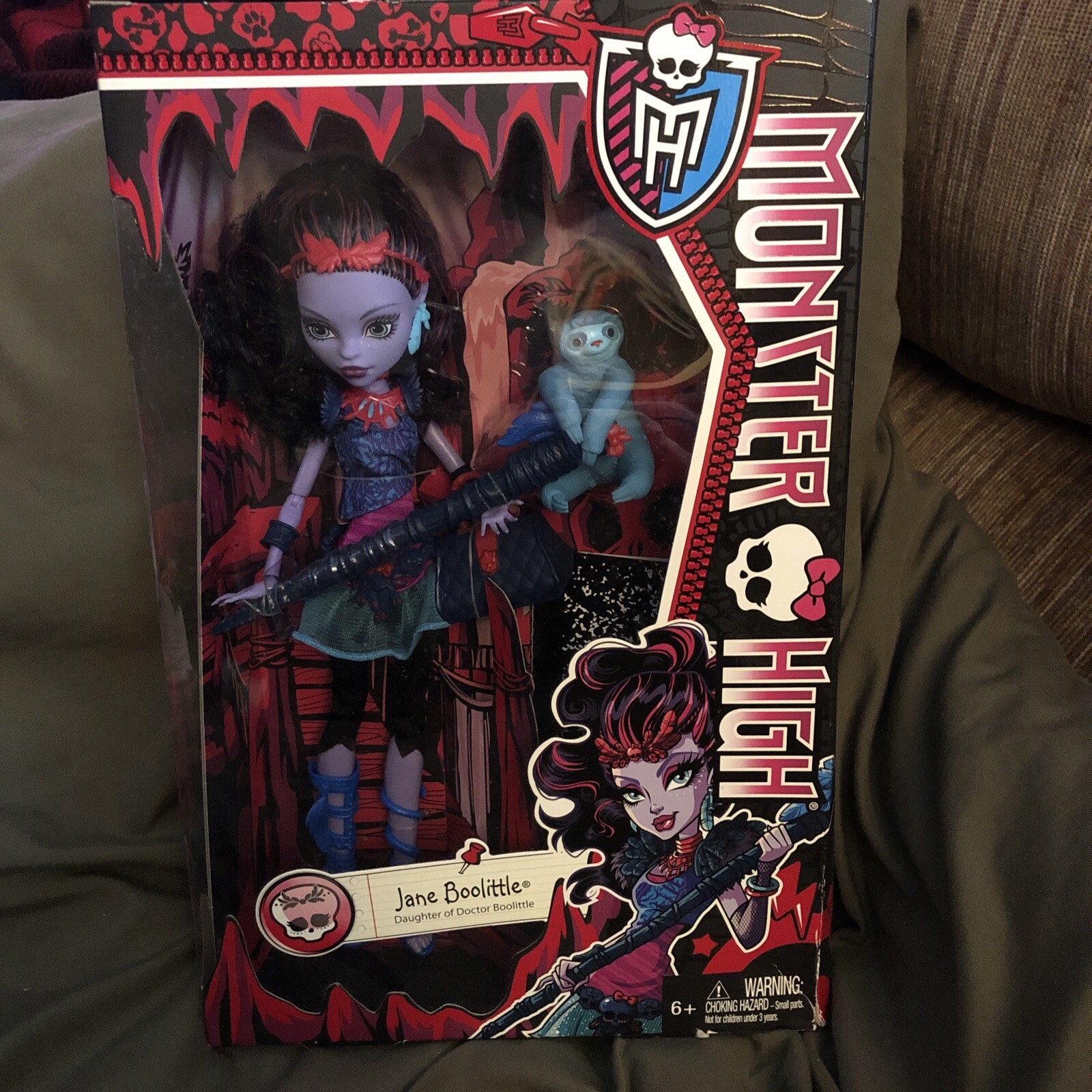 Monster High Doll Jane Boolittle 1st Wave w/ Pet Sloth Needles Mattel NRFB 2013
