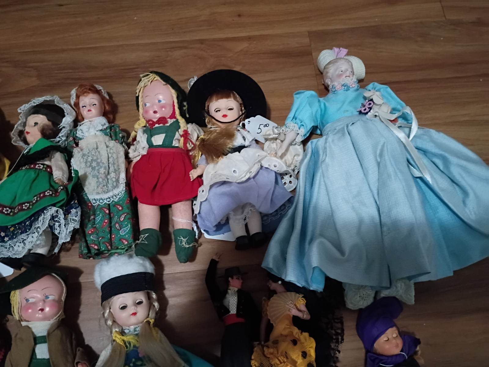Mixed Vintage Doll Lot Assorted Sizes & Outfits Cloth & Plastic No Packaging