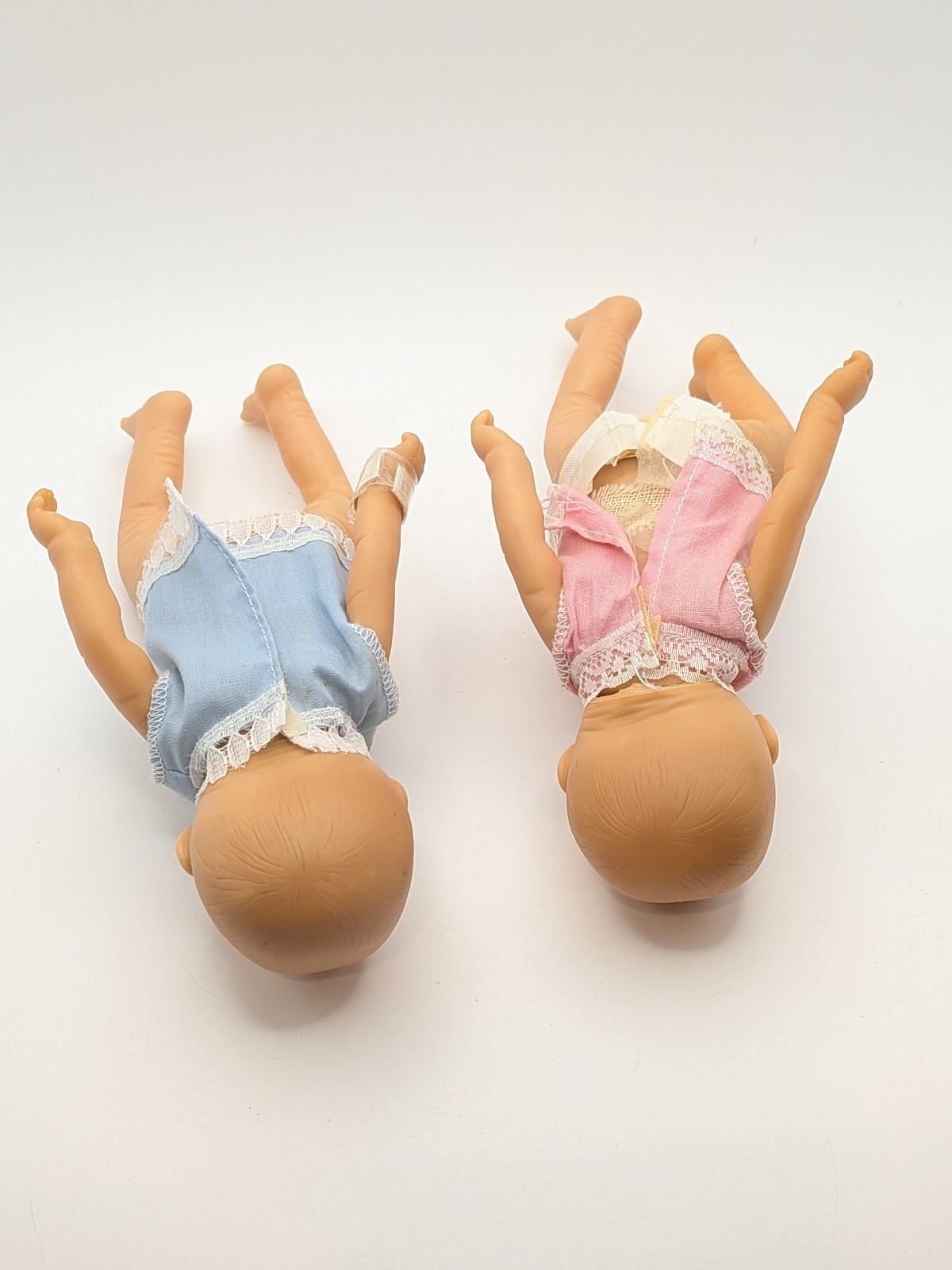 Vtg Realistic Anatomically Correct Twin Newborn Baby Dolls Boy & Girl 7″