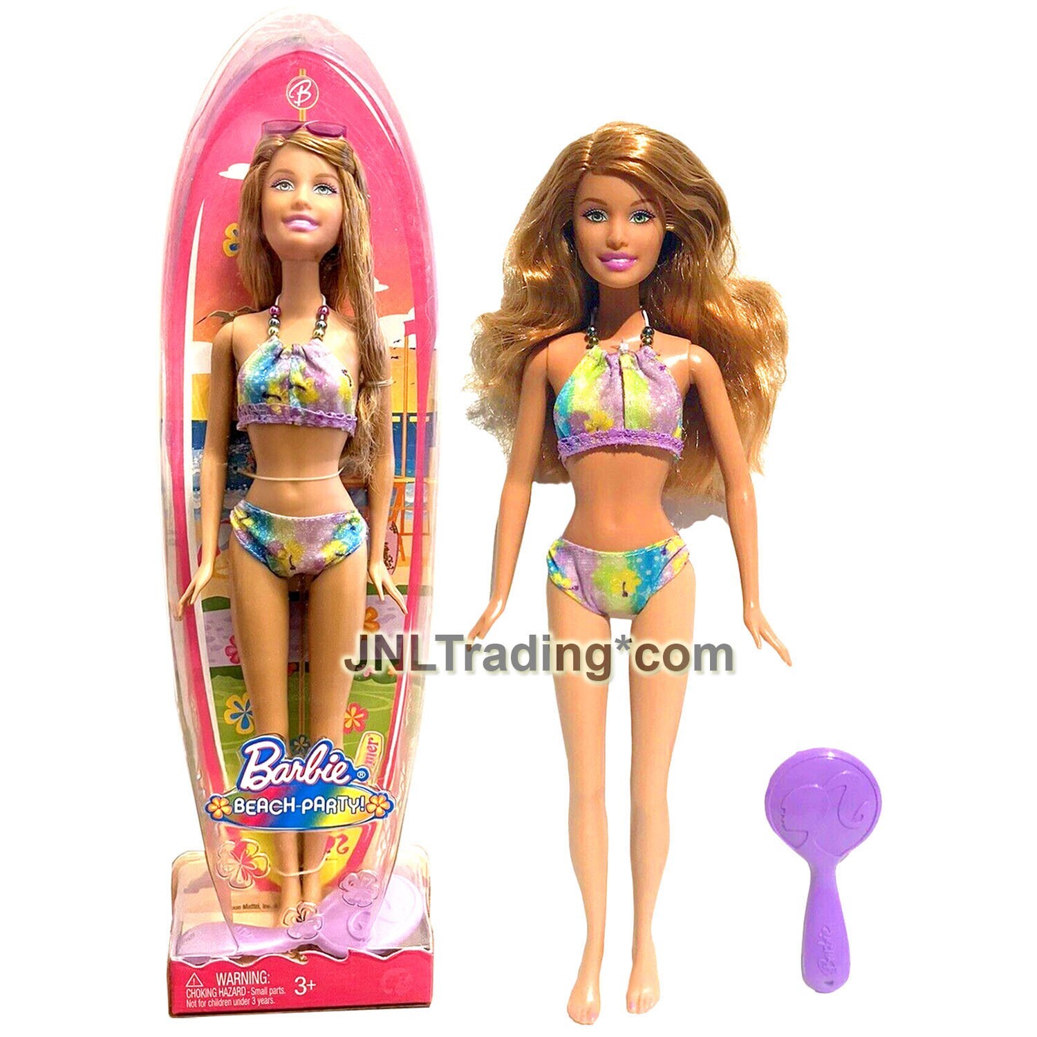 Year 2008 Barbie Beach Party 12″ Doll Caucasian Model SUMMER N4903 Purple Bikini