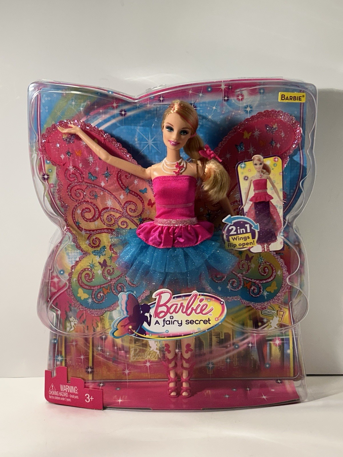 RARE 2010 BARBIE A FAIRY SECRET 2 IN 1 DOLL MATTEL NEW NRFB – BOX SHOWS WEAR