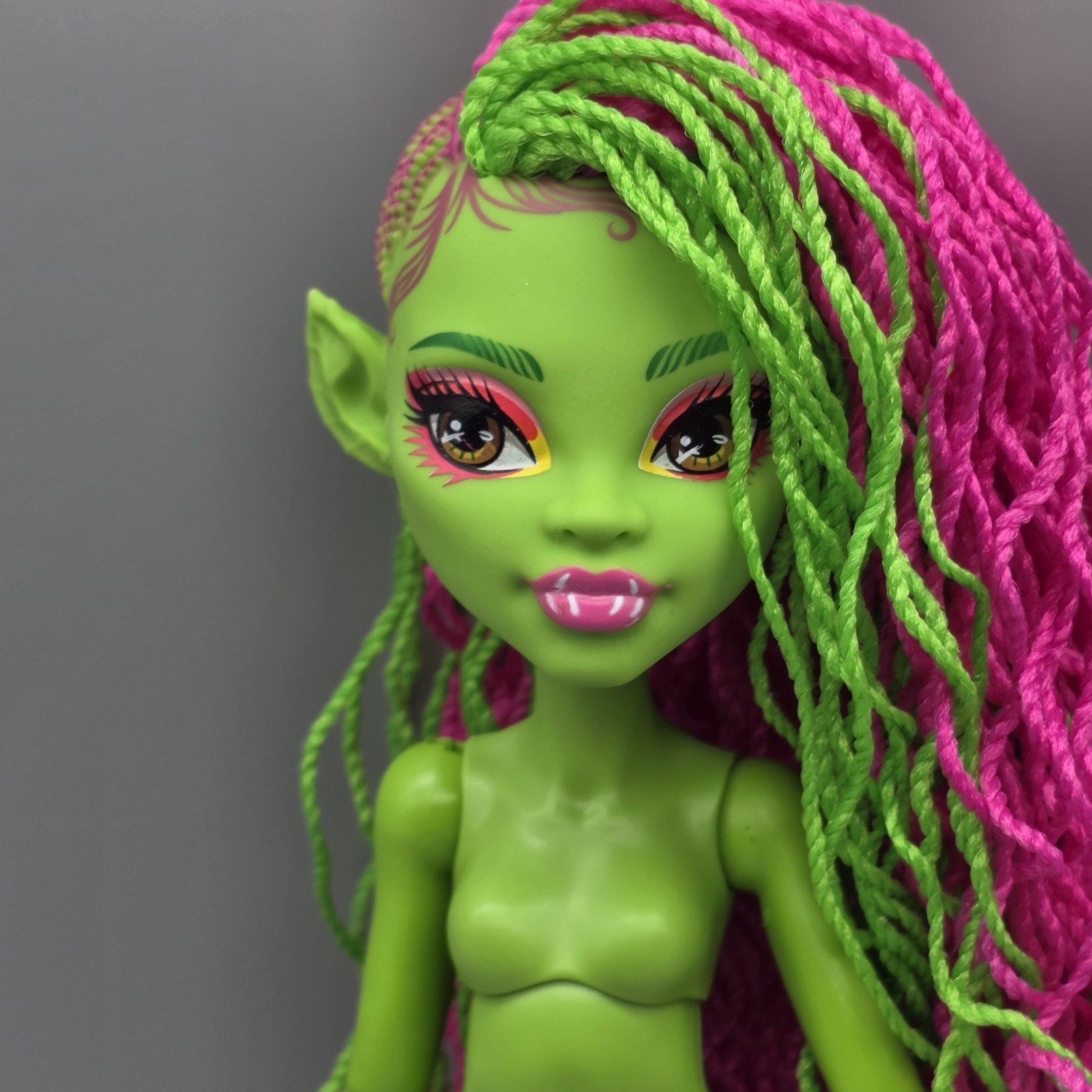 Monster High Venus McFlytrap Doll Only NUDE Green Pink Hair Articulated 4 OOAK