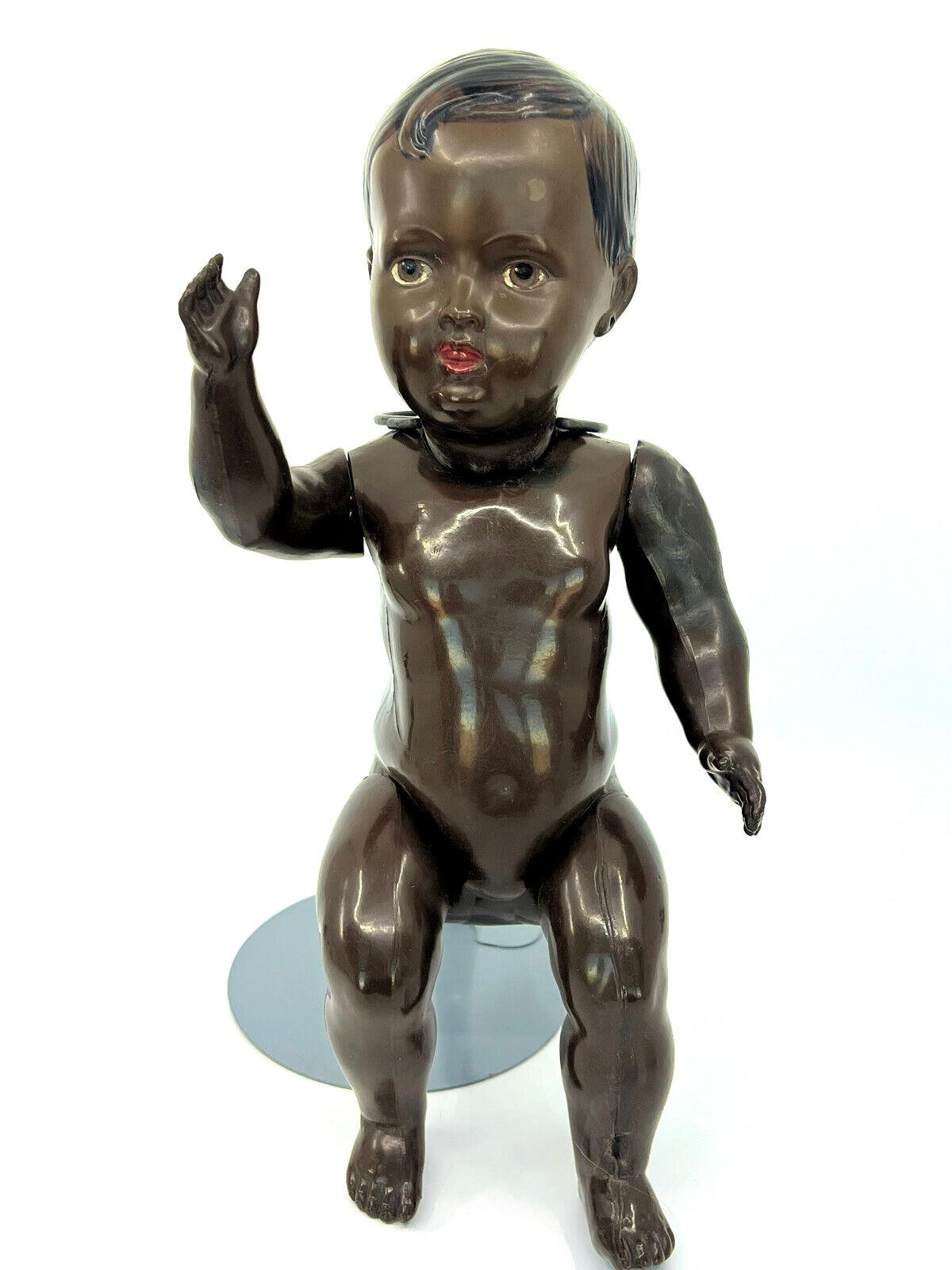 Schildkrot PH Celluloid Black Baby Doll 1920 Jointed 12.5in 32cm DRP Germany Vtg