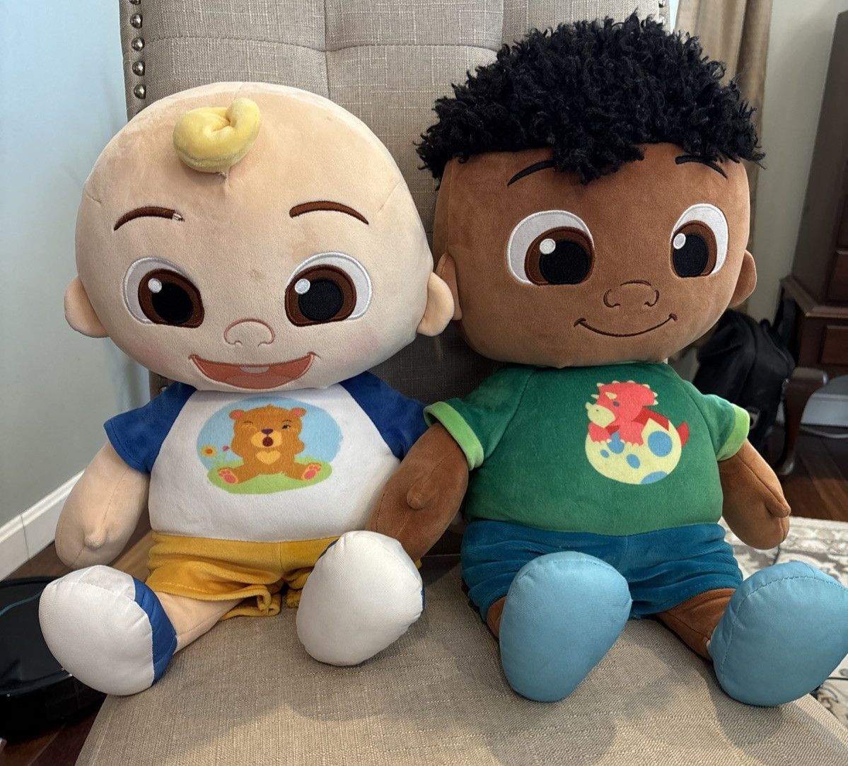 Lot 2x Large Cocomelon My Buddy 22″ JJ & Cody Plush Big Soft Pillow Pal Doll