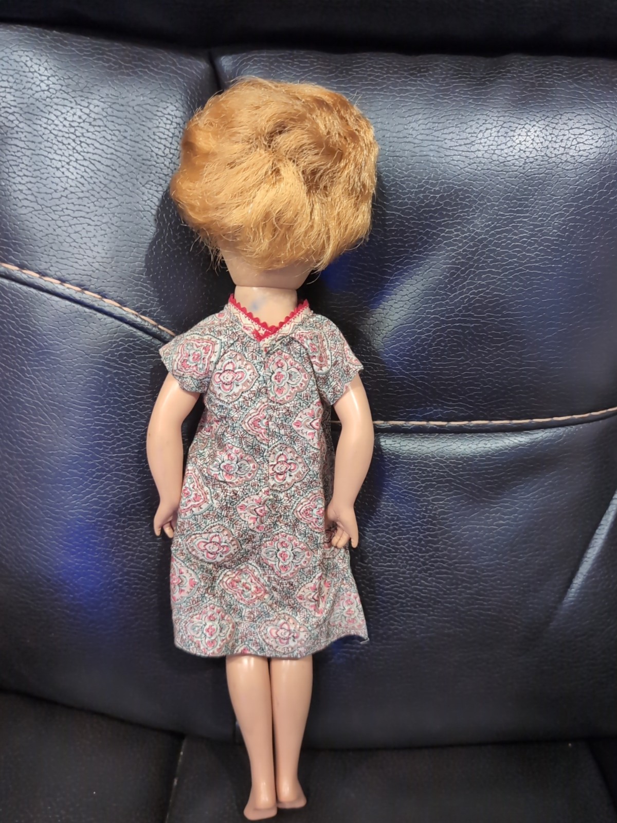 1958 ARROW RUBBER PLASTIC 16″ DOLL Strawberry Blonde Hair Articulated Arms Toy