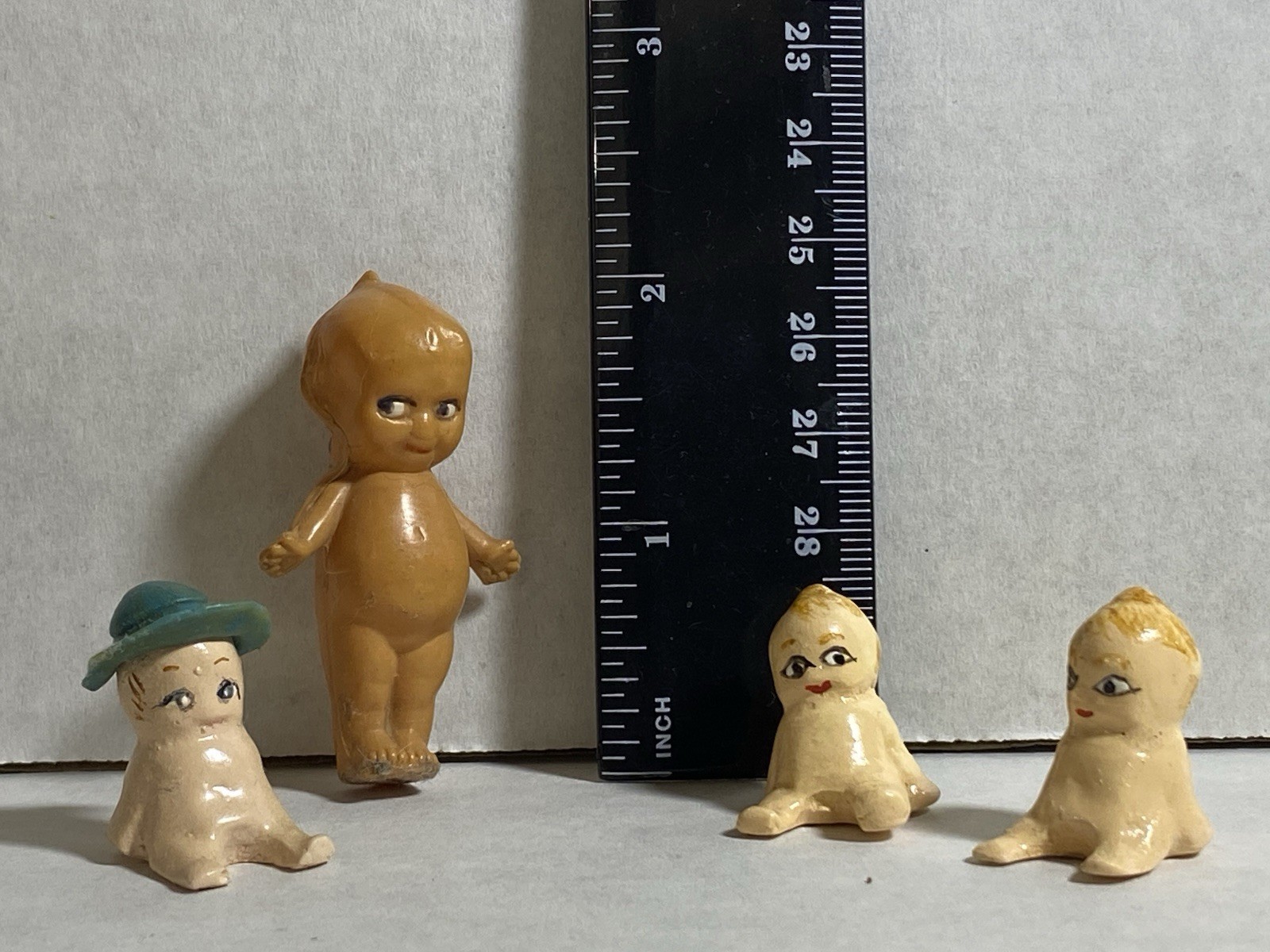 Lot of 4 Plastic Mini Doll Figures/Parts 2 in Light Complexion Figure Set