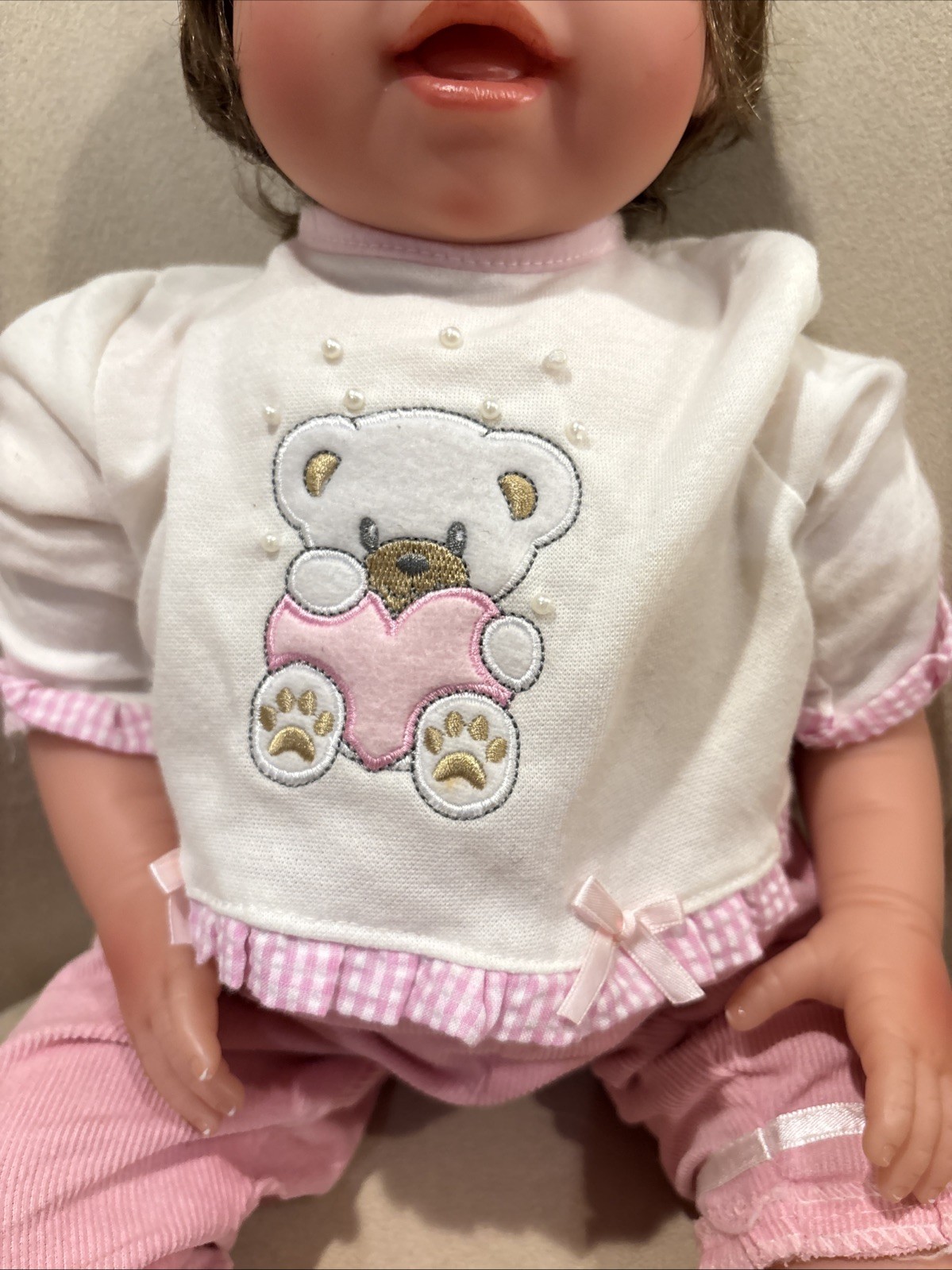 Paradise Galleries Cuddle Bear Bella Doll With Brown Hair And Blue Eyes