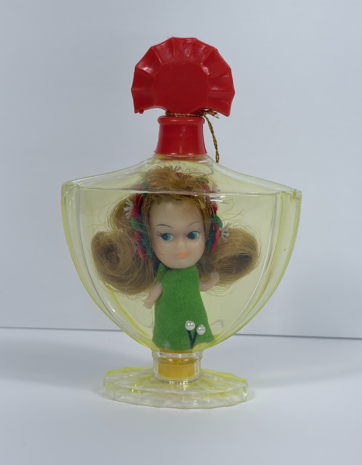 Vintage Perfume Playmates Toy Doll Blonde Hair Green Dress with Tag