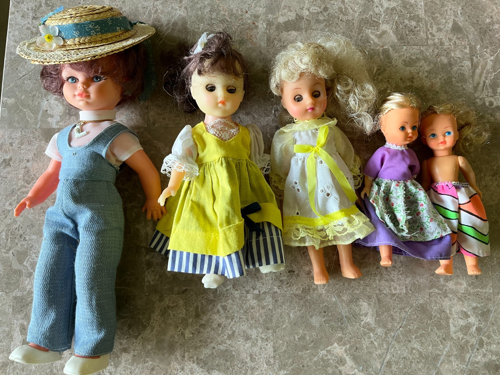 ✨?Vintage Doll Lot of 5 Baby Dolls 5-10 Inches Plastic Posable