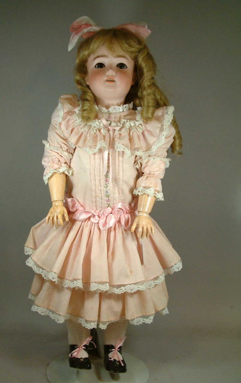 24″ Antique German Doll Schoenau & Hoffmeister Artist Made Dress Display Ready!