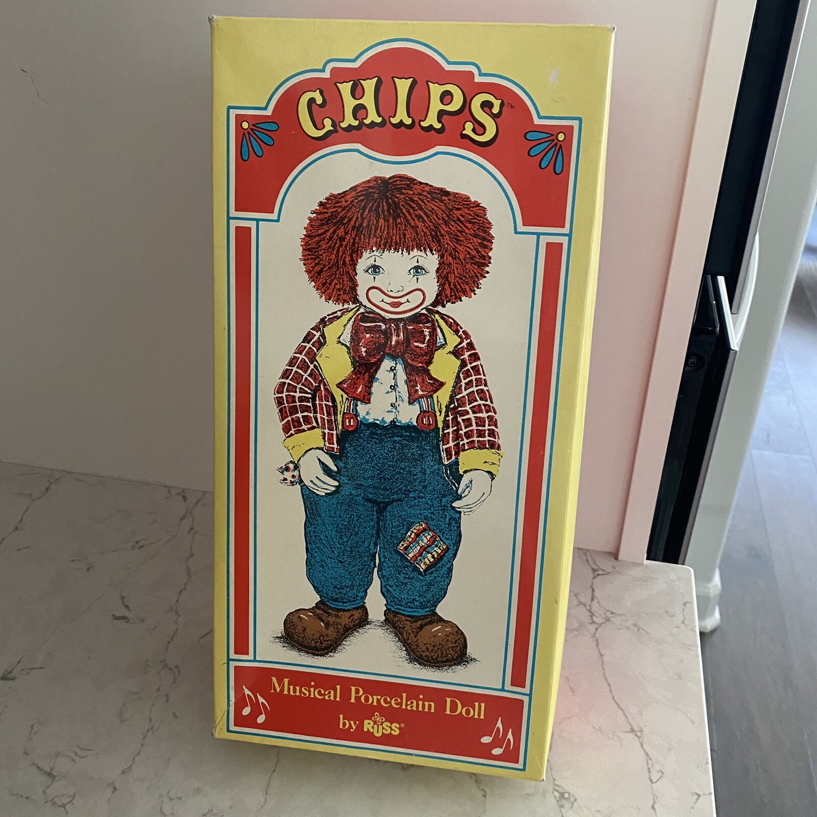 Chips Musical Porcelain Doll 13″ by Russ Send In The Clowns Style No. 4559 – New