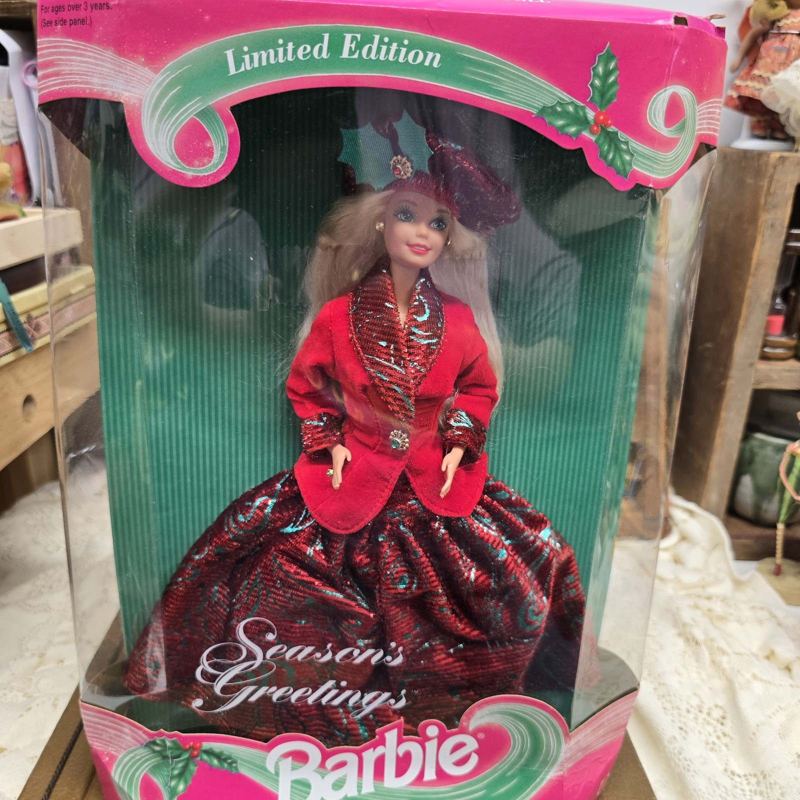 Vintage 1994 Season’s Greetings Barbie Doll Limited Edition Mattel Box Damage