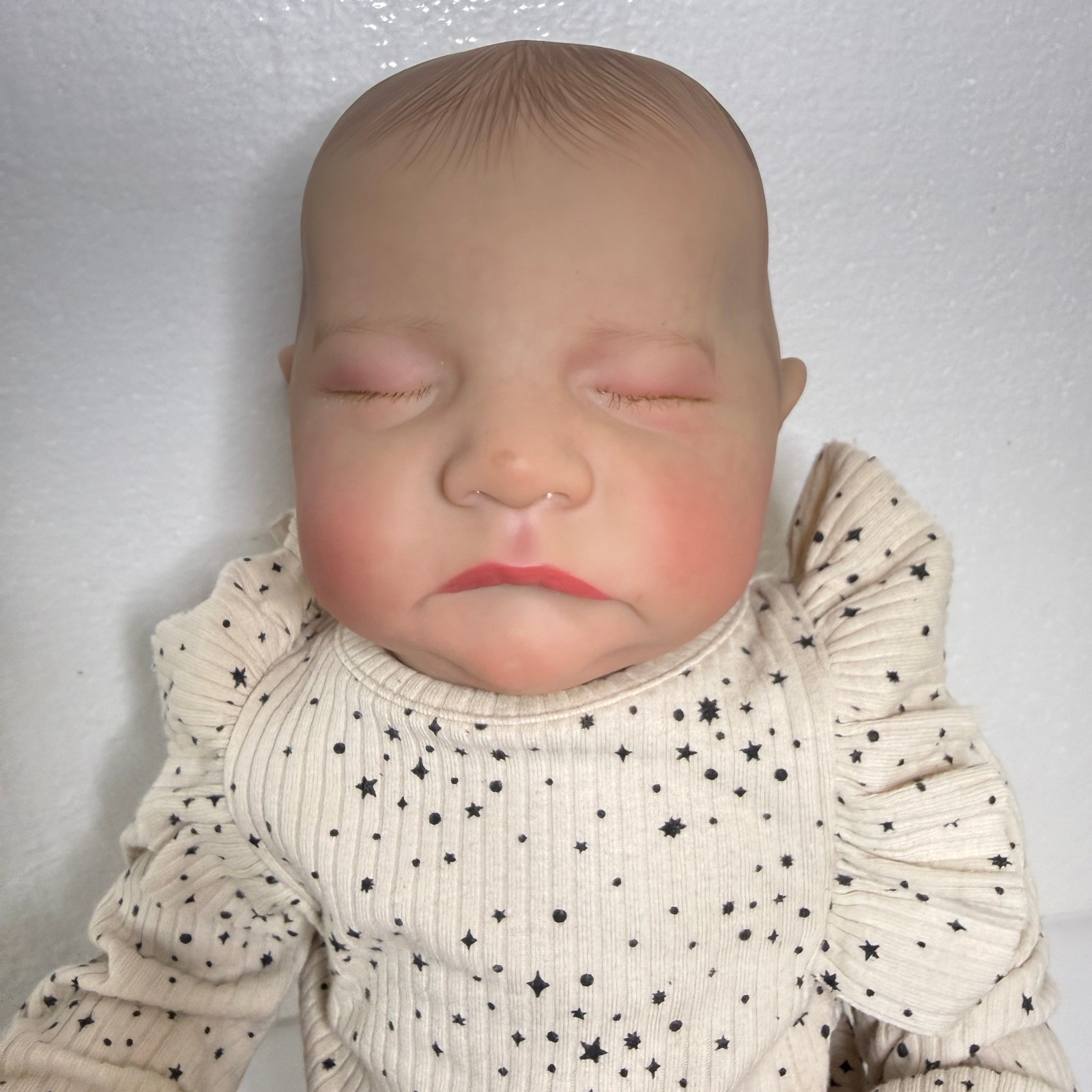Realistic Sleeping Reborn Baby Doll Star Print Weighted Cloth Body 1 lb 13 18 in