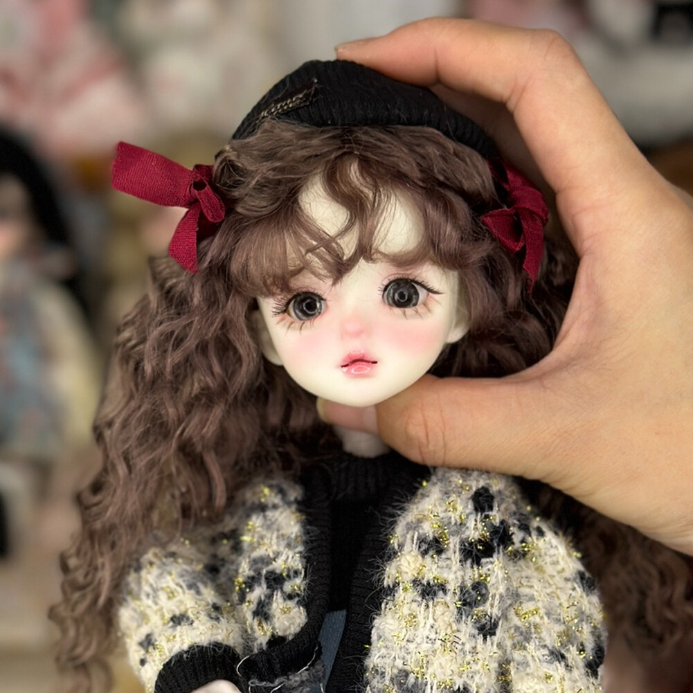 Fashion Brown Curly Hair 11inch 28cm BJD Dolls Girls + Full Clothes Assembled