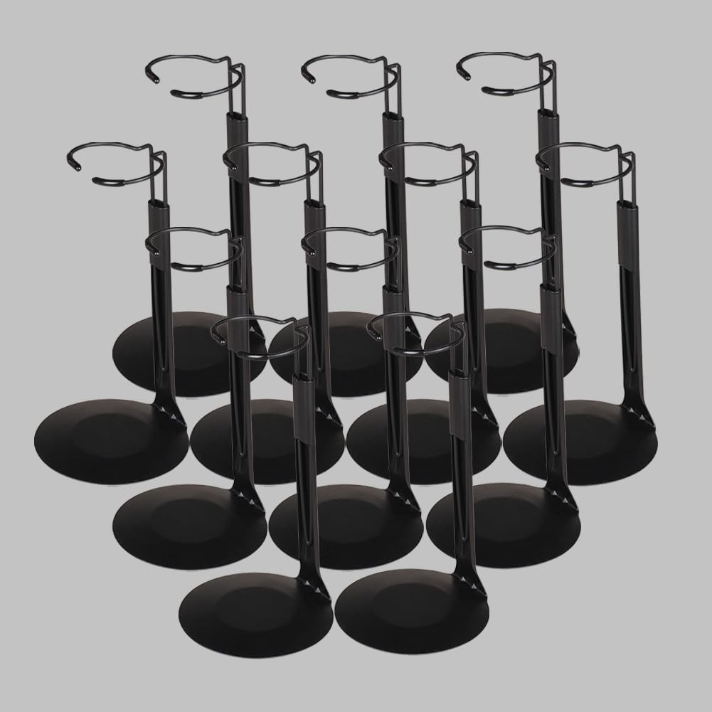 12 pcs Doll Stand – Action Figure Stands with Expandable Waist Wire for 8″-14