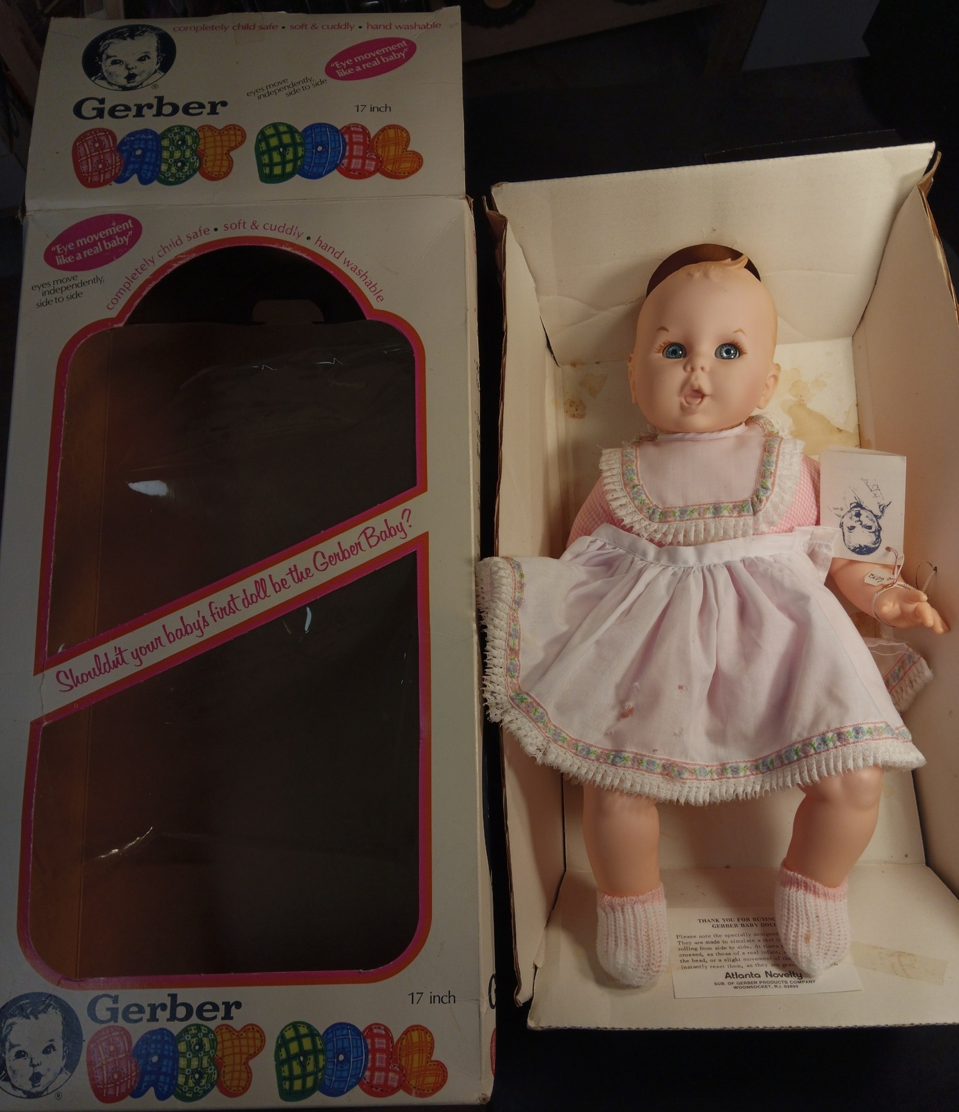 Vintage 1979 Atlanta Novelty Gerber 17″ Doll See description.