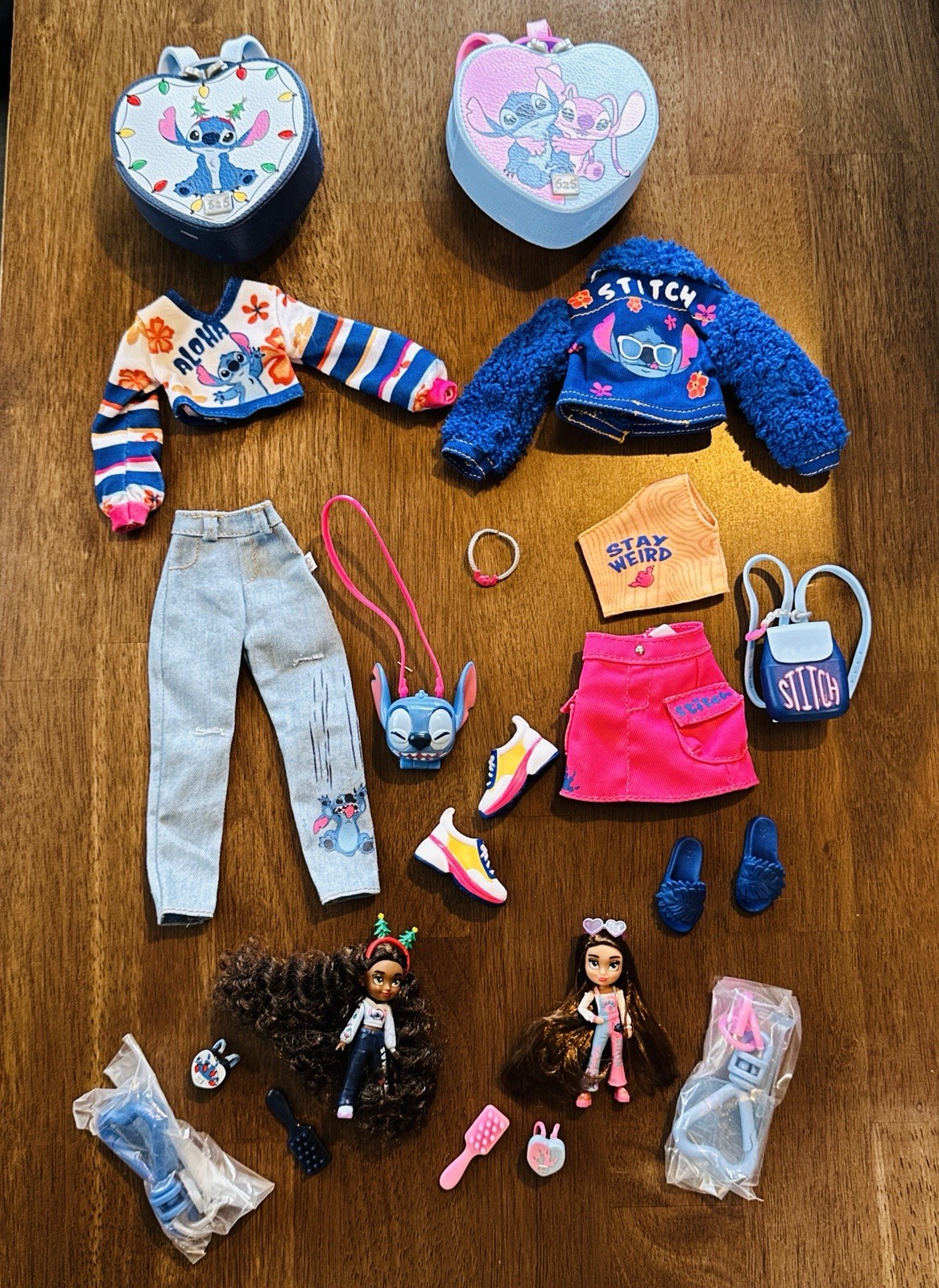 Disney ILY 4Ever I Love Stitch clothing teenies purse lot. Fits JacooSun