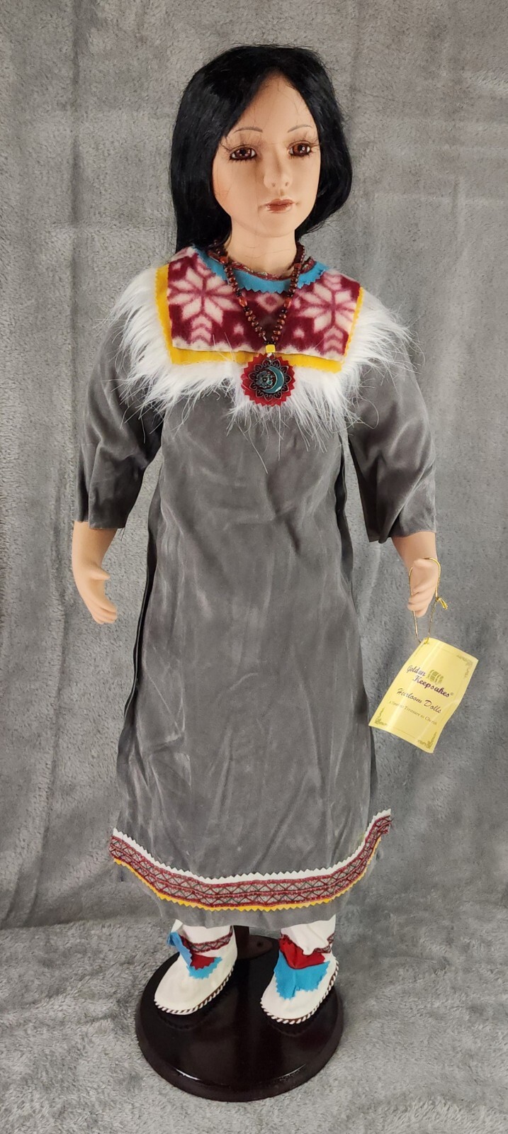 Golden Keepsake Collection Heirloom Native American Doll 28″ Tall #124 / 2500