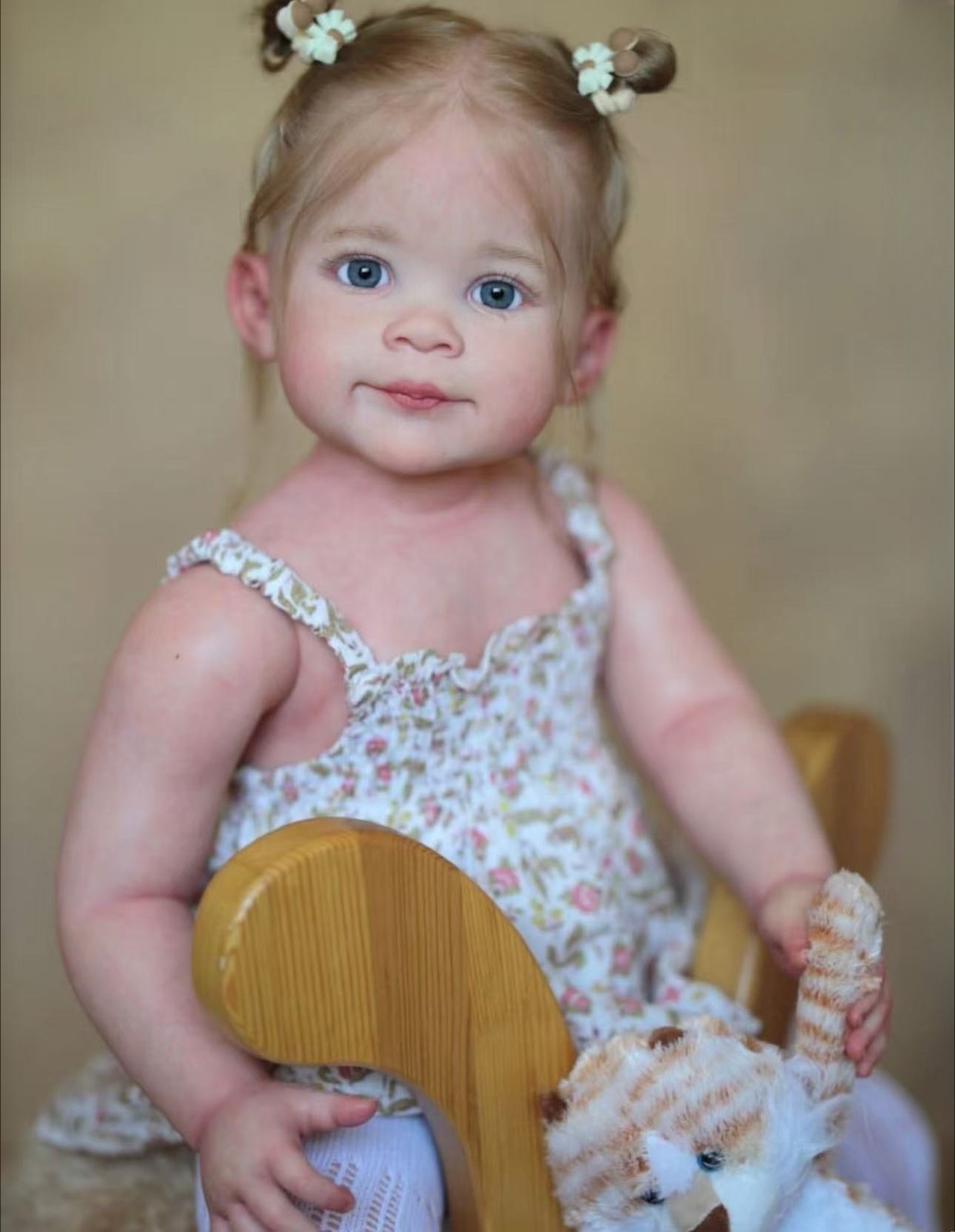 30in Reborn Baby Doll Toddler Girl Rooted Soft Hair Painted Festival Toy Gifts
