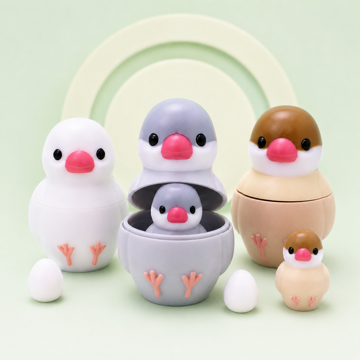 Mini Matryoshka Bird Nesting Doll Mystery Capsule Japanese Toy 1 Random Figure