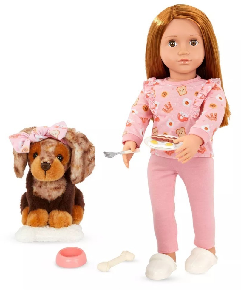 OUR GENERATION Claudia & Cinnamon 18″ Matching Doll & Pet Set w/Accessories NEW